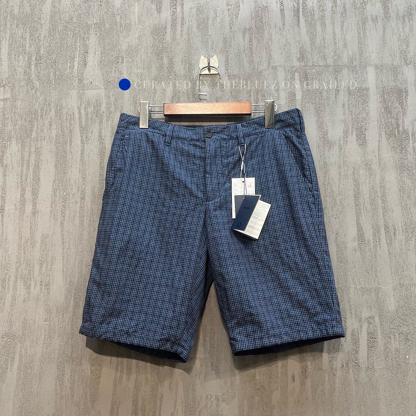Prada Stylish Blue Check Shorts, Size 32 Size US 32 / EU 48 - 1 Thumbnail