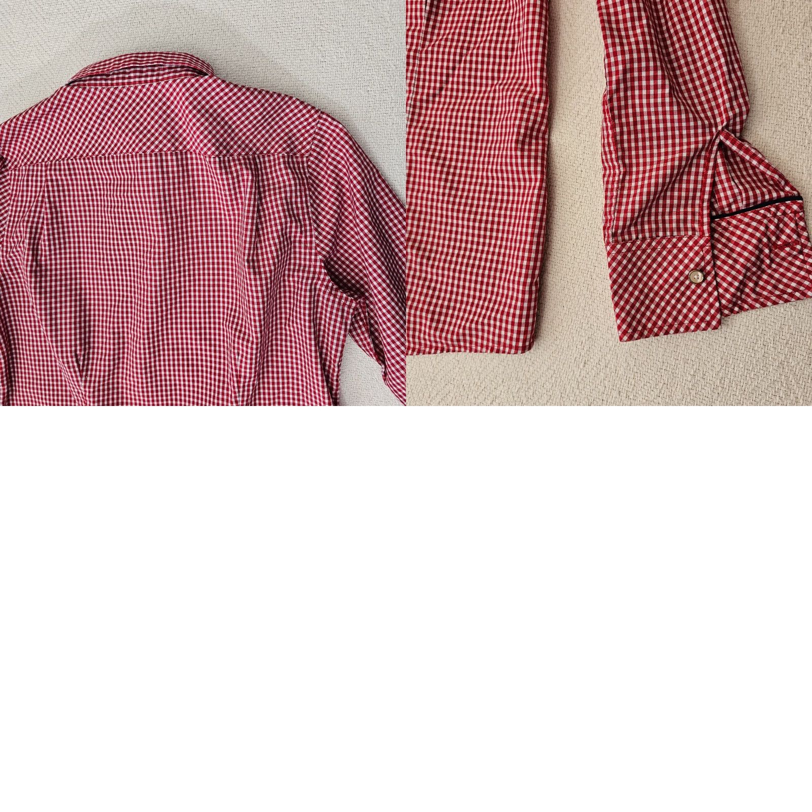 Vintage oobe Chik Fil A Uniform Shirt Women M Red White Check Button Up Style Team Size M / US 6-8 / IT 42-44 - 8 Thumbnail