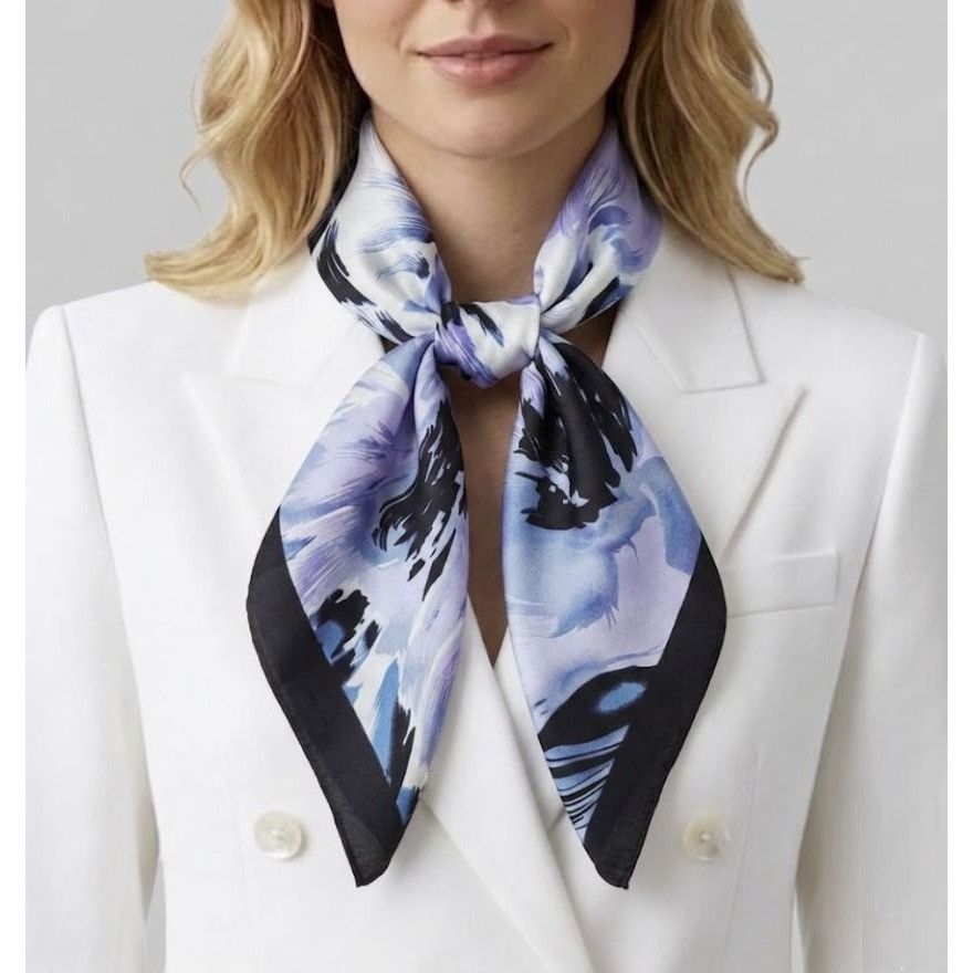 Other ⭐Luxury Elegant Bandana Square Silky Scarf Floral Red White Size ONE SIZE - 1 Thumbnail