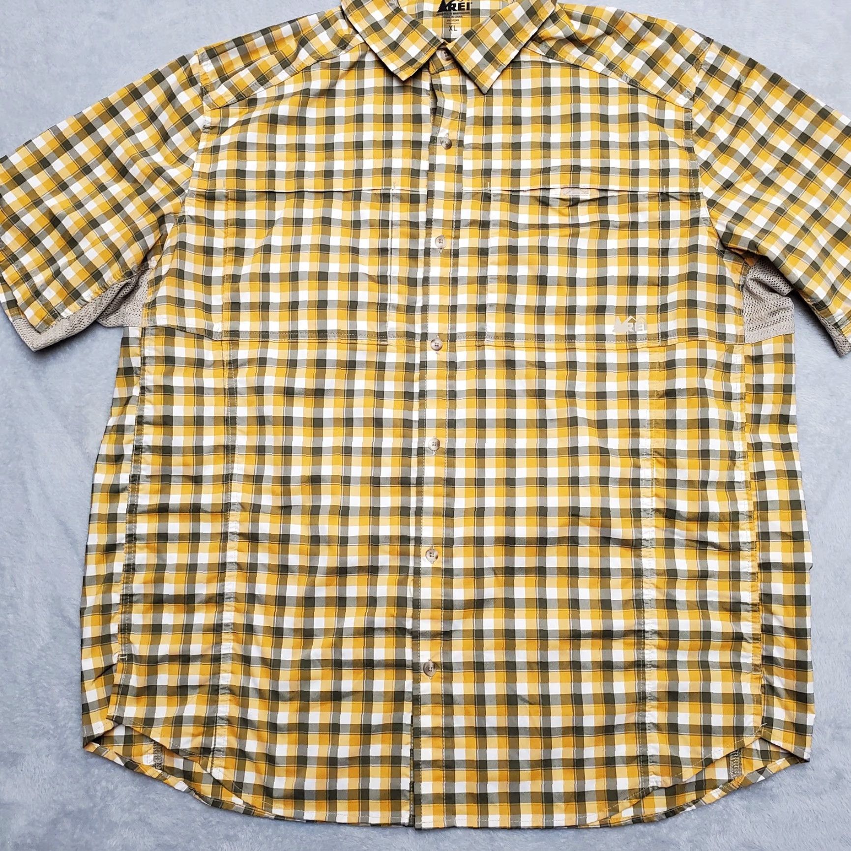 Vintage REI Shirt Mens XL Orange Plaid Short Sleeve Polyester Performance Vented Outdoor Size US XL / EU 56 / 4 - 3 Thumbnail