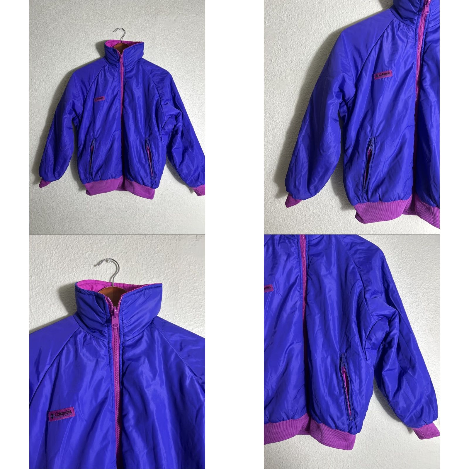 Pinko VINTAGE Columbia Women’s Jacket Reversible 90s Small Pink Purple Full Zip Puffer Size S / US 4 / IT 40 - 10 Thumbnail