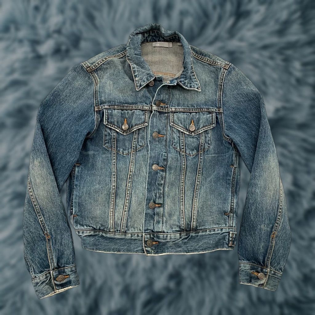 Vince Vince Womens Jacket Denim Blue Medium Regular Short Sleeve Long Sleeve Button Front Collared Pockets Classic Basic Jacket Mens Womens Size 32" / US 10 / IT 46 - 1 Thumbnail
