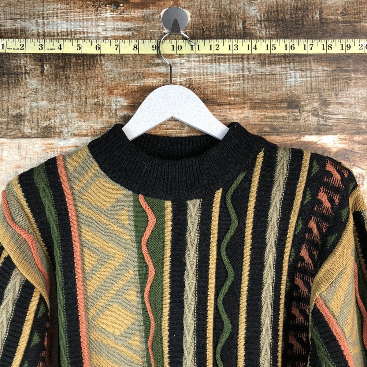 Homespun Knitwear Sel Suche japan Brown stripe like coogi Knitwear #A2505 Size US S / EU 44-46 / 1 - 4 Thumbnail