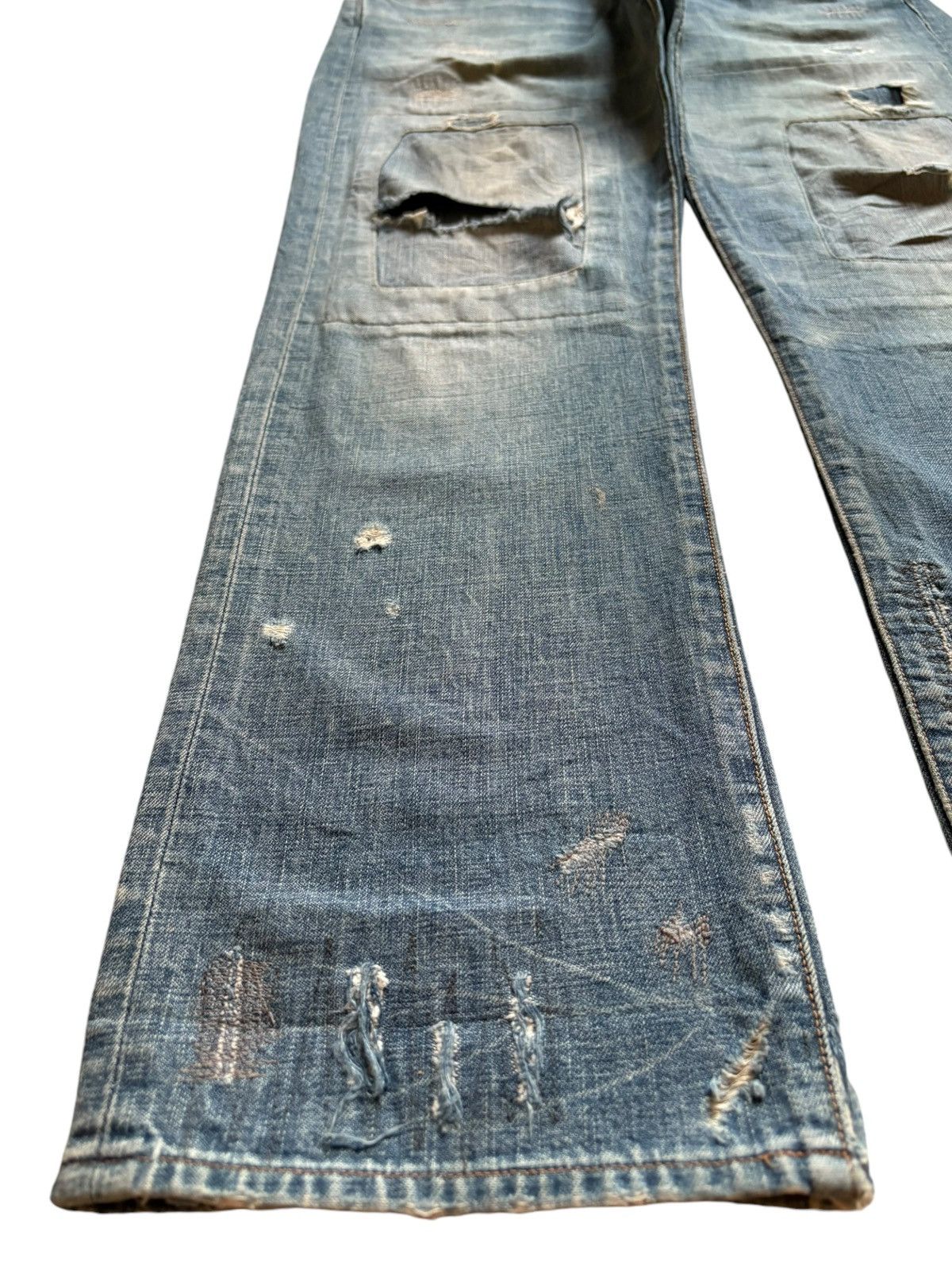 Japanese Brand × KMRii Vintage Rna Inc Buckle Back Faded Wash Distress Patch Jeans Size US 31 - 6 Thumbnail