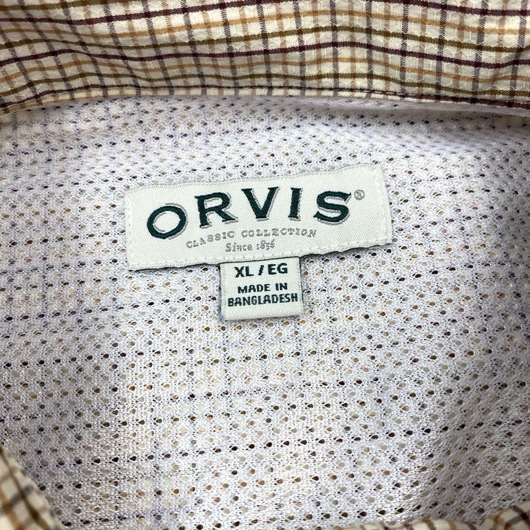 Orvis Orvis Long Sleeve Button Up Shirt Plaid Brown Yellow XL Mens Dress Shirt) Size US XL / EU 56 / 4 - 4 Thumbnail