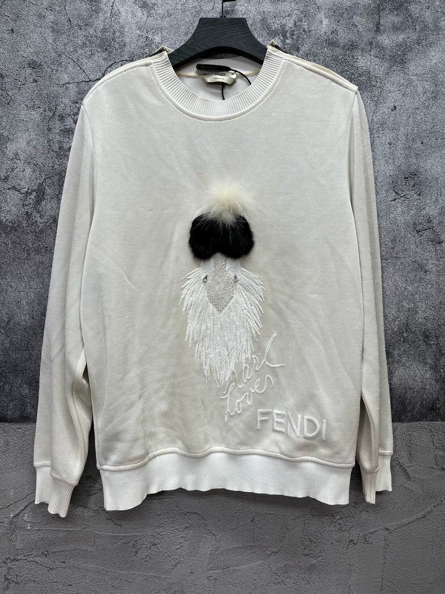 Fendi FENDI Karl Lagerfeld Logo Embroidered Sweatshirt Size XS / US 0-2 / IT 36-38 - 1 Thumbnail