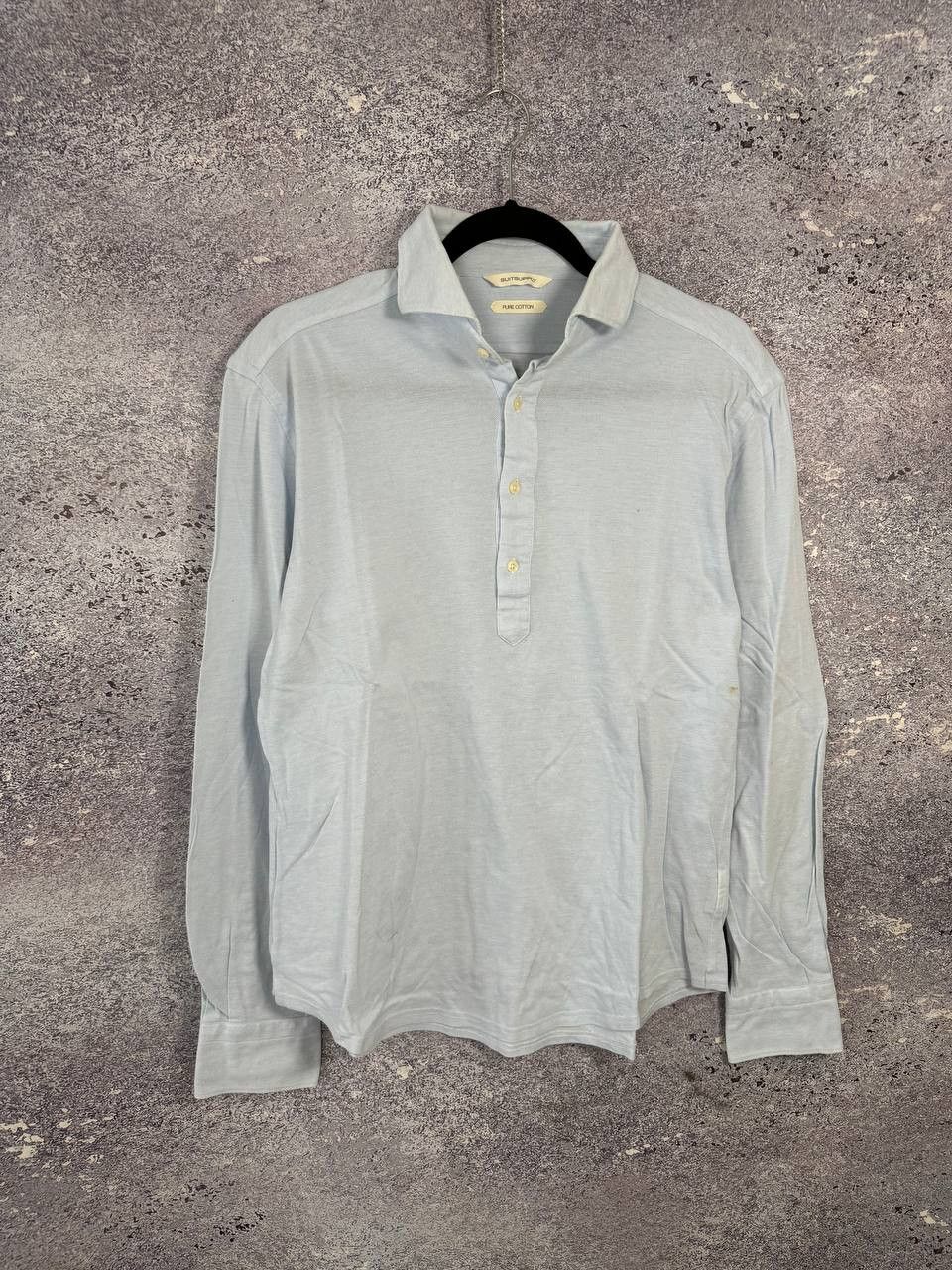 Suitsupply Suitsupply Blue Pure Cotton Long Sleeve T-Shirt Medium Size US M / EU 48-50 / 2 - 1 Thumbnail