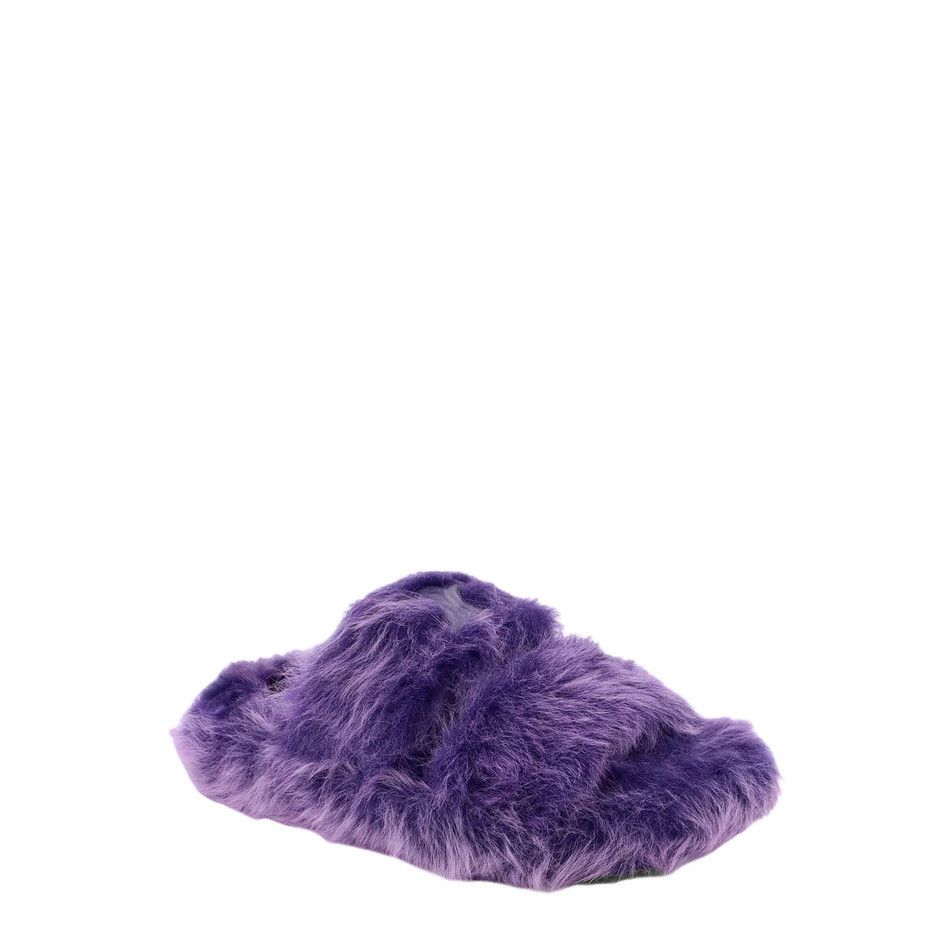 Celine CELINE Triomphe Shearling Purple Sandals New & Authentic (Wo Size US 7 / IT 37 - 2 Thumbnail