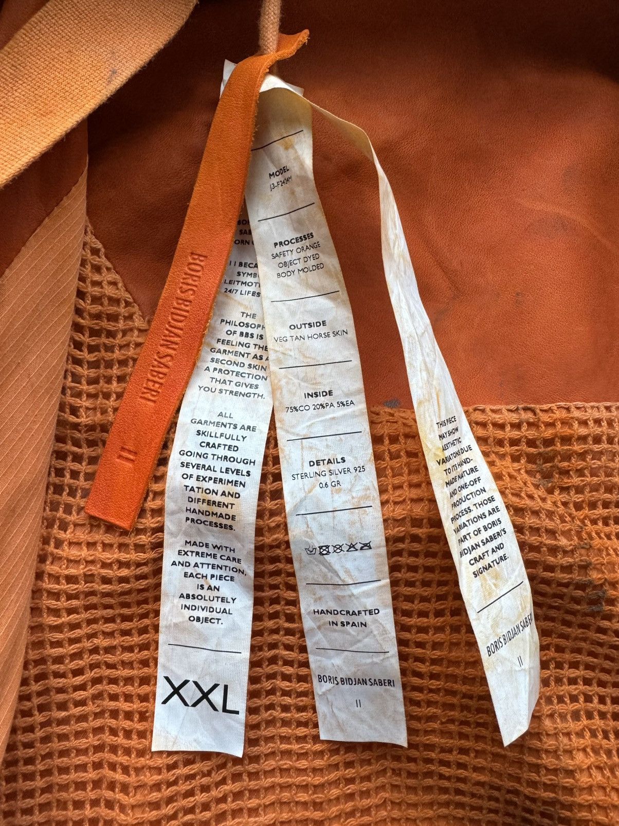 Boris Bidjan Saberi Boris Bidjan Saberi J3 Veg-Tanned Leather Bomber Jacket Size US XXL / EU 58 / 5 - 5 Thumbnail