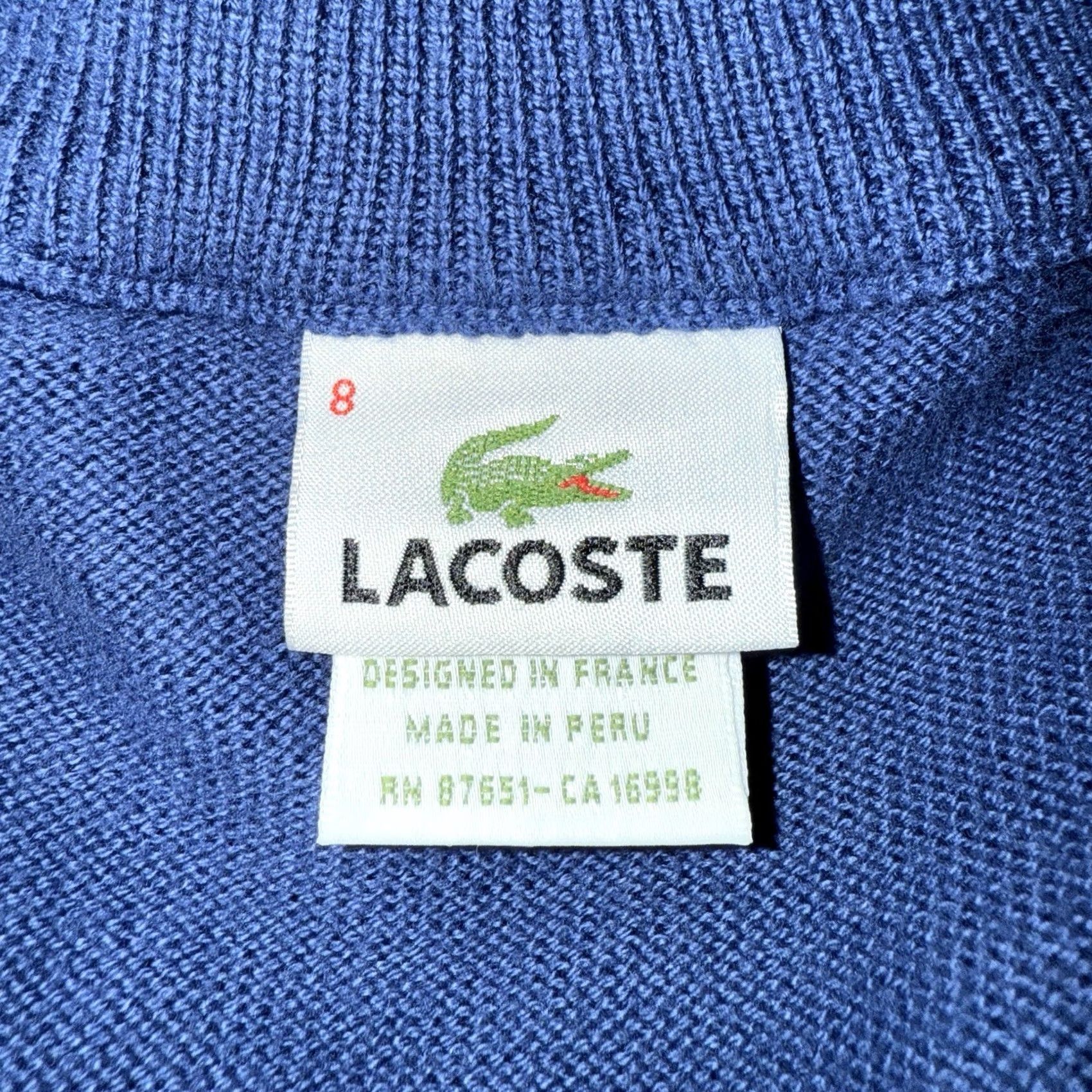 Lacoste Lacoste Blue 100% Cotton Half Zip Pullover Casual Sweater Mens XL Size Blue Pullover Mens XL Cotton Lacoste Half Zip Casual Sweater Size US XL / EU 56 / 4 - 4 Thumbnail