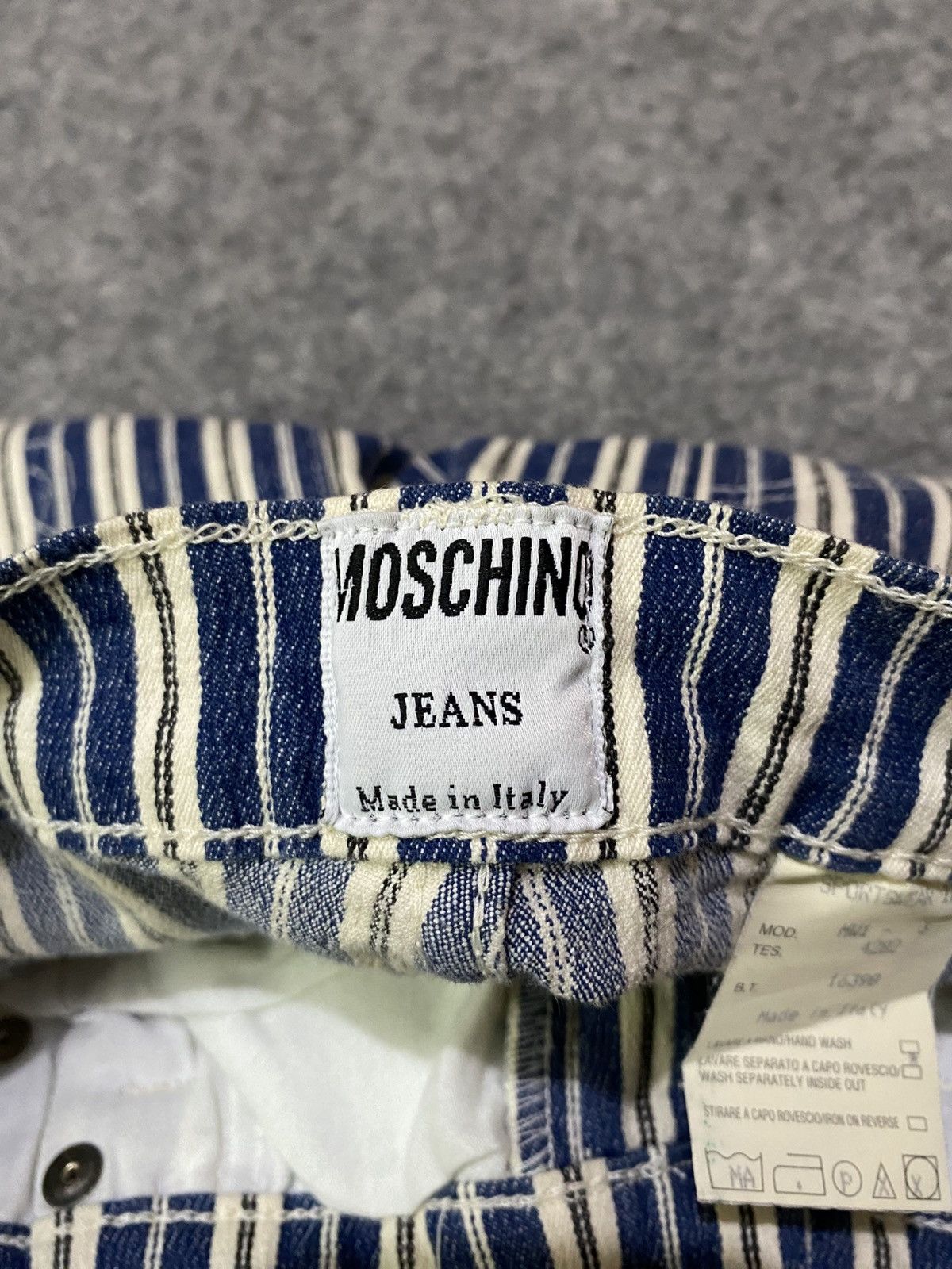 Moschino Vintage Moschino Italy Stripe Flare Jeans Size 23" - 7 Thumbnail