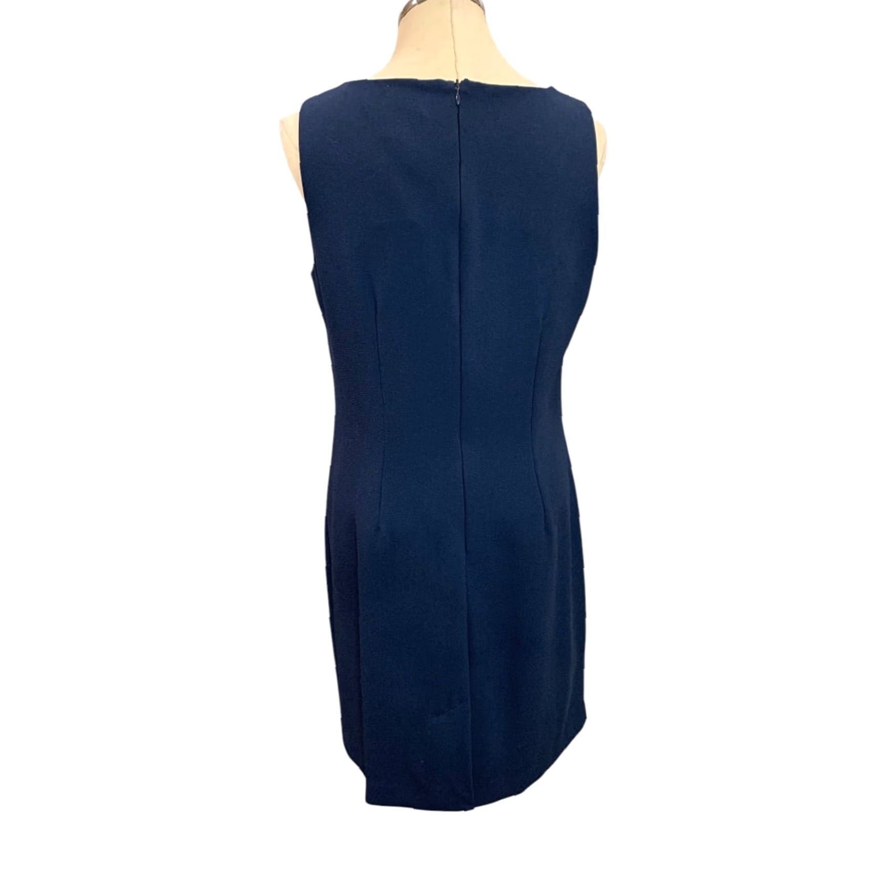 Vintage VINTAGE Karen Scott Womens Dress Sheath Midi 1990s Navy Blue Size 10 Women Mens? Size L / US 10 / IT 46 - 4 Thumbnail