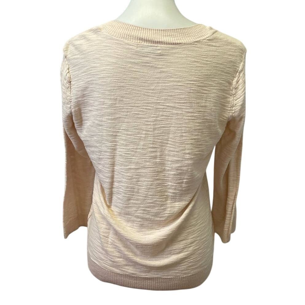 Other New York & Company Large V-Neck Long Sleeve Cotton Sweater Size L / US 10 / IT 46 - 4 Thumbnail