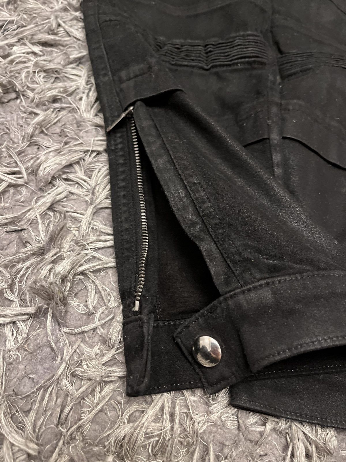 Archive avant garde waxed biker pants diesel black gold