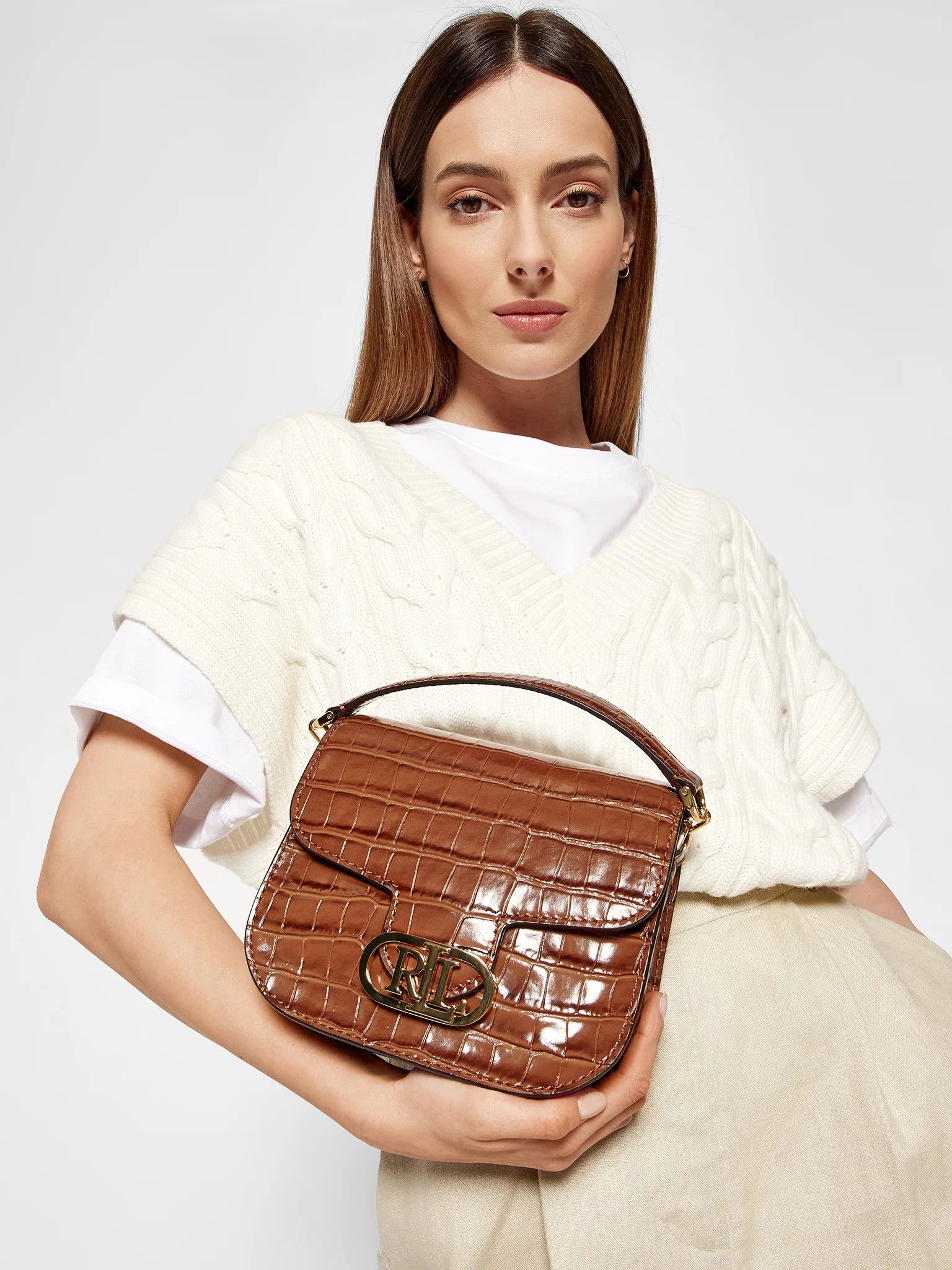 Lauren Ralph Lauren × Leather LAUREN RALPH LAUREN Addie Cross Body Bag Cow Leather Luxury Size ONE SIZE - 2 Thumbnail