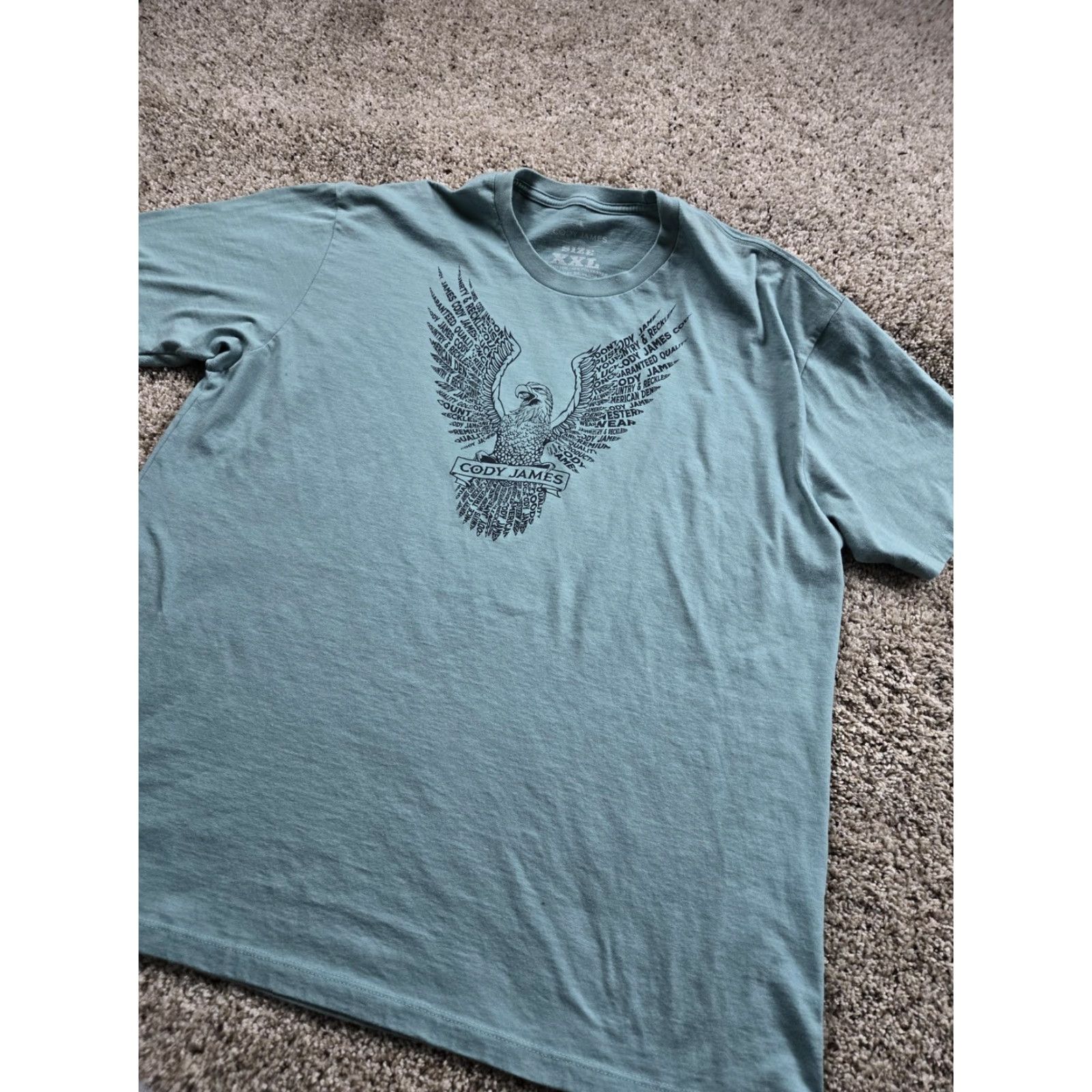 Cody James Cody James Shirt Mens 2XL Teal Eagle Graphic Western Rodeo Cowboy Casual Shirt Size US XXL / EU 58 / 5 - 2 Thumbnail