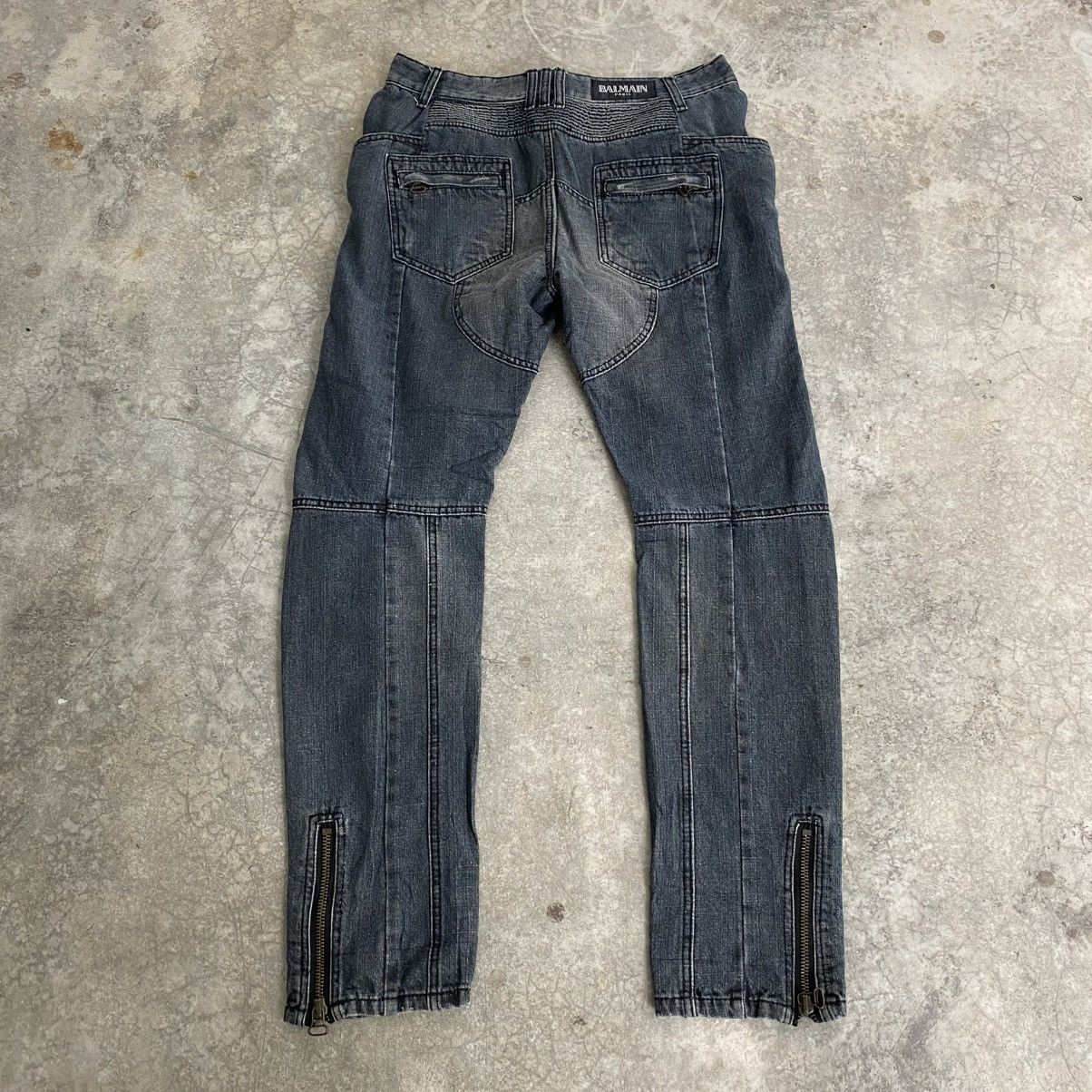 Balmain 2000’s Balmain Paris “Padded” Knee Biker Denim Jeans Size US 34 / EU 50 - 13 Thumbnail