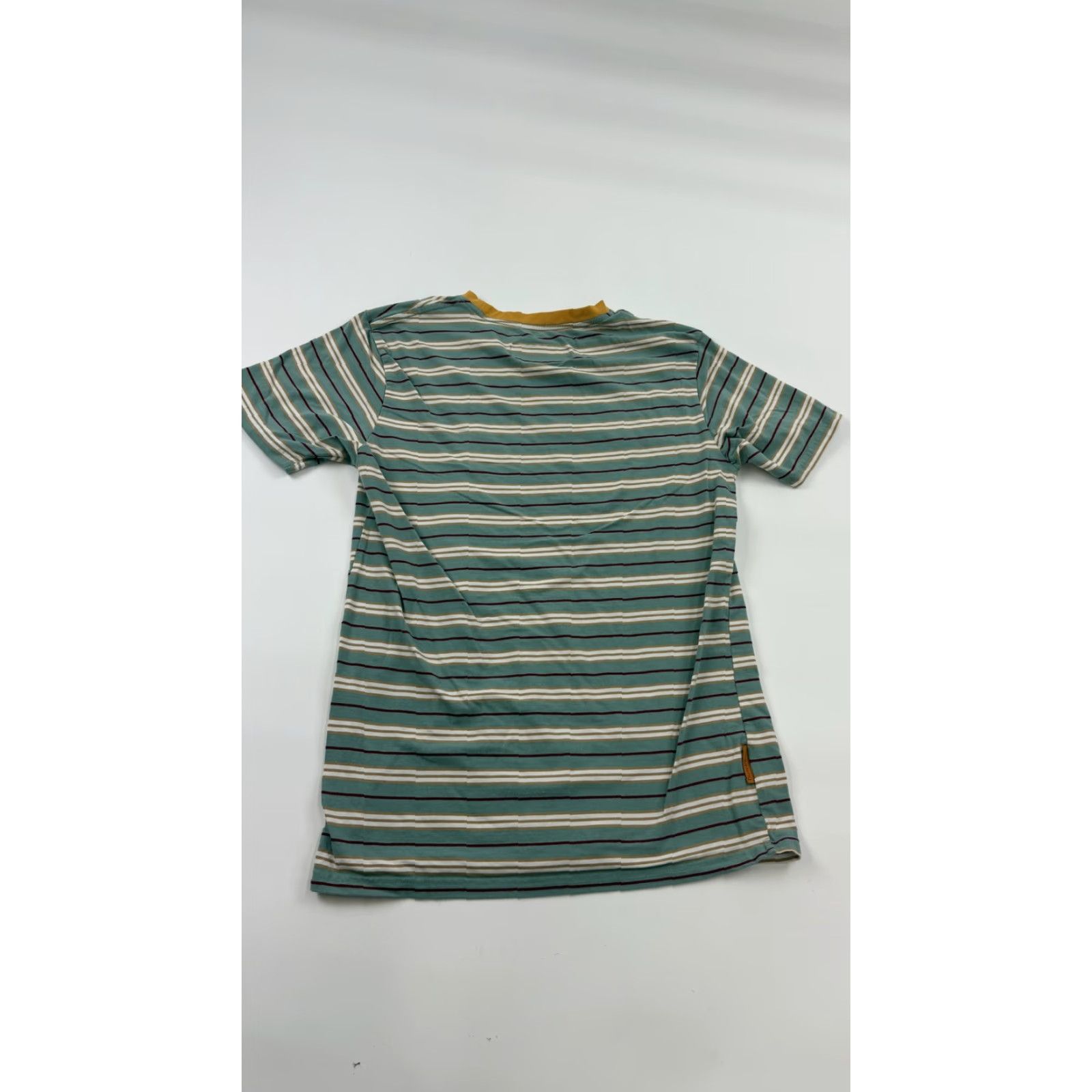 Vintage Dutch Bros Coffee T-Shirt Men Medium Retro Striped Cotton Blend Short Sleeve Green Blue RAD Patch Size US M / EU 48-50 / 2 - 4 Thumbnail