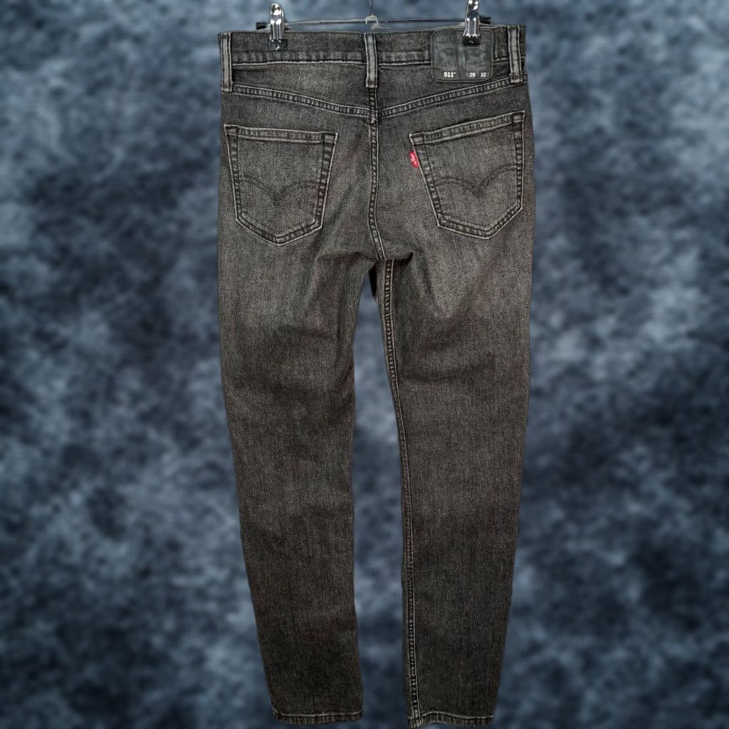 Levi's Levi's 511 Jeans Slim Denim 29x32 MEns Black 5-Pocket Tapered Leg Stretch Regular Inseam 32 Mens Jeans Size US 29 - 1 Thumbnail