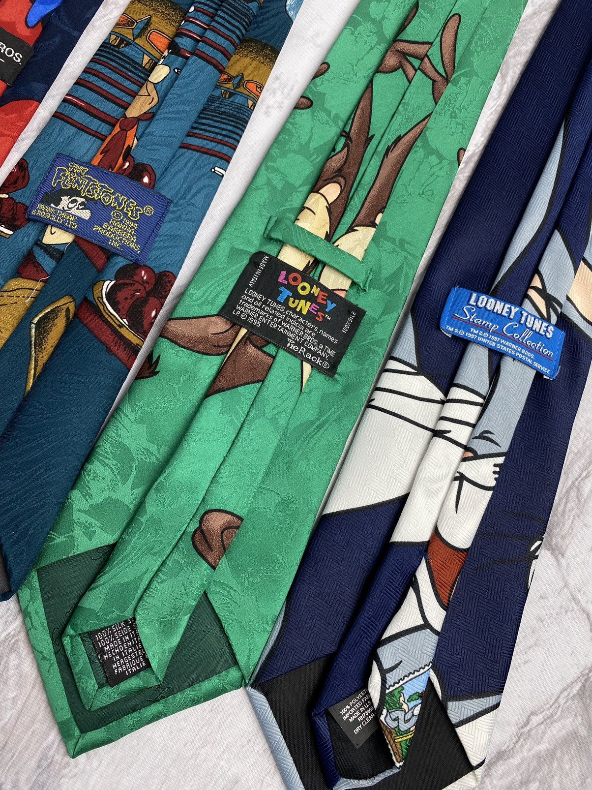 Warner Bros Lot of 5 Vintage 90s Looney Tunes Ties Warner Bros Cartoon Size ONE SIZE - 8 Thumbnail