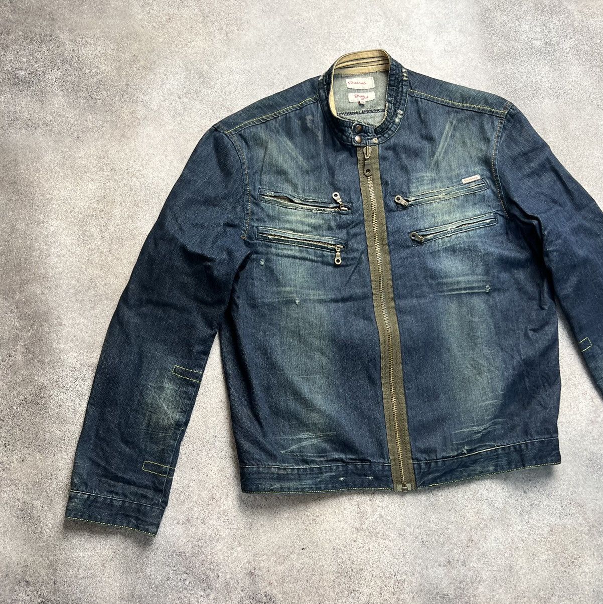 Firetrap vintage denim biker jacket
