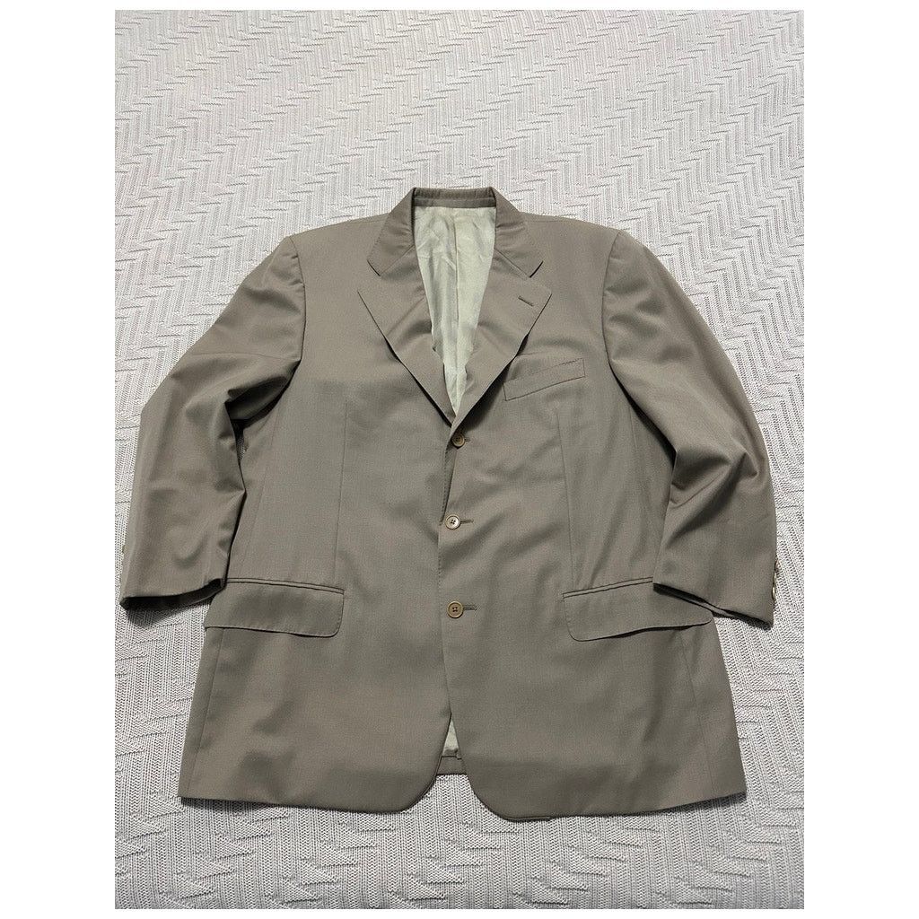 Ermenegildo Zegna Ermenegildo Zegna khaki three button wool sport coat Size 44R - 1 Thumbnail