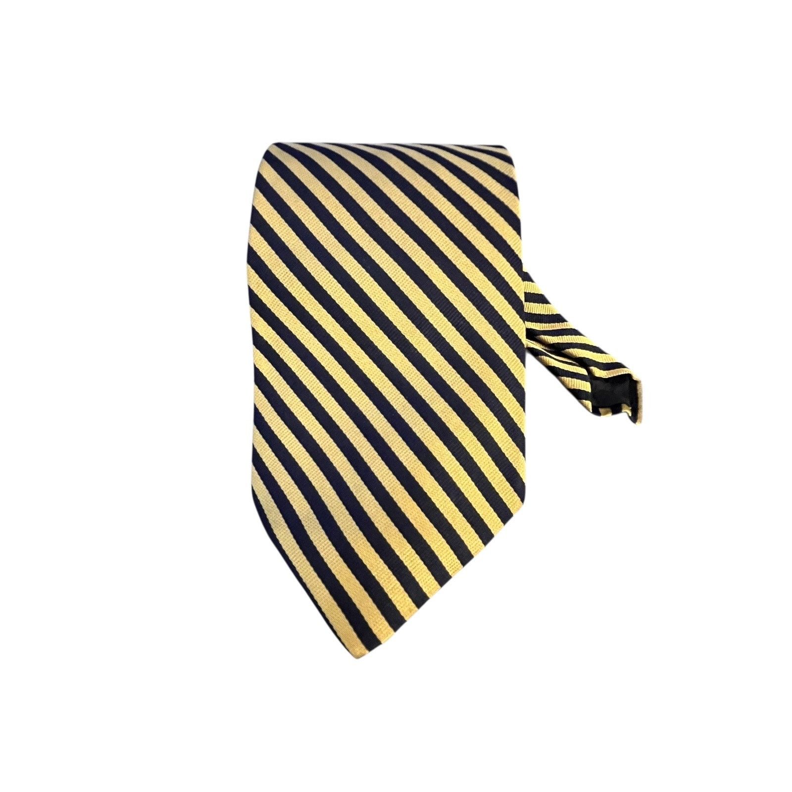 Brooks Brothers Brooks Brothers Makers Silk Repp Tie Navy Gold Striped USA Size ONE SIZE - 6 Thumbnail