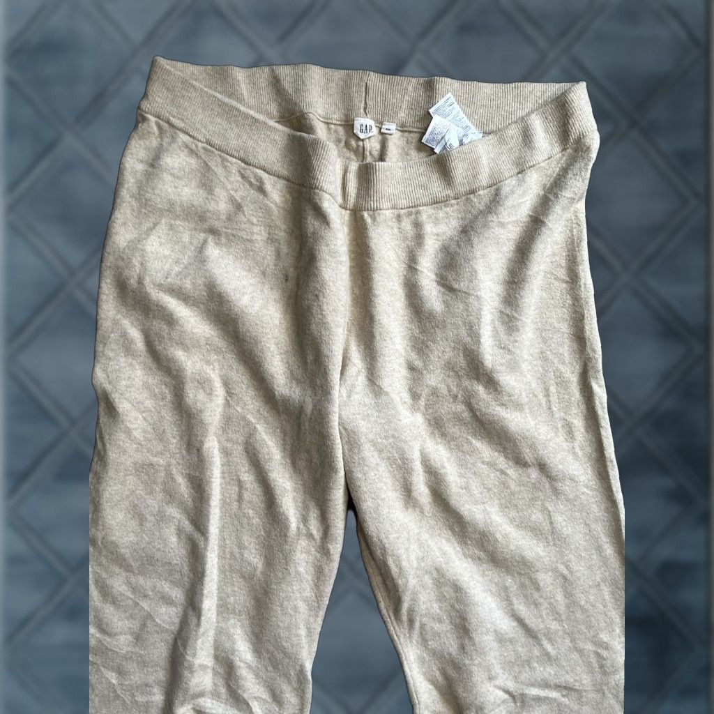 Gap Gap Women's Sweatpants Tie-Drawstring Wide-Leg Flare Cotton Blend Brown XXL Pull On Casual Pants Size 40" / US 18 - 1 Thumbnail