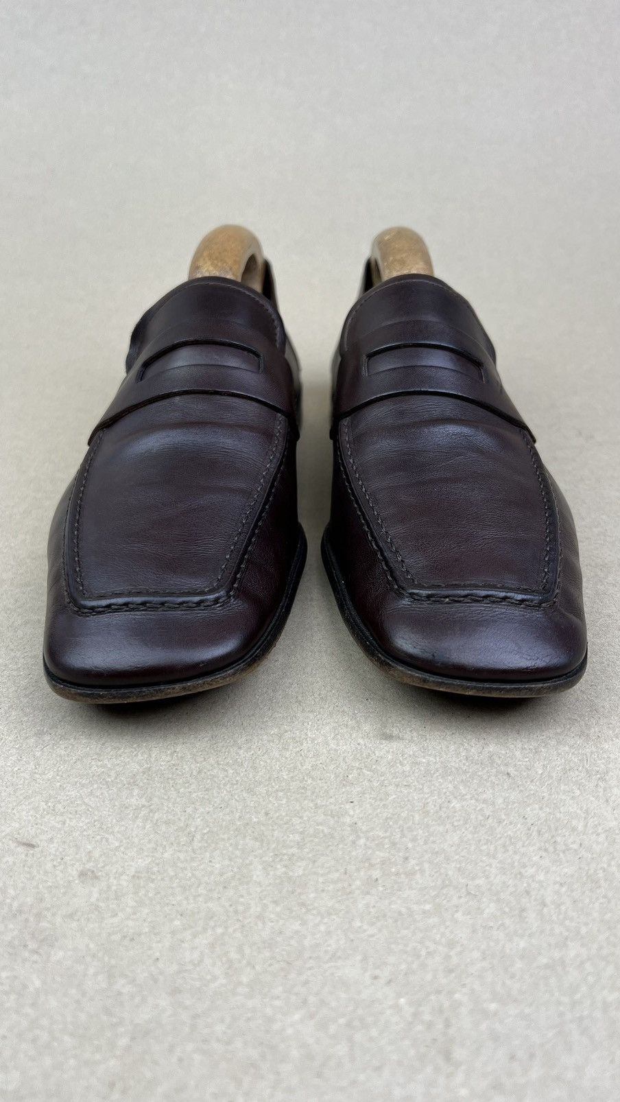 Prada PRADA Loafers Leather Penny Shoes Dark Brown Men's Size US 7.5 / EU 40-41 - 5 Thumbnail