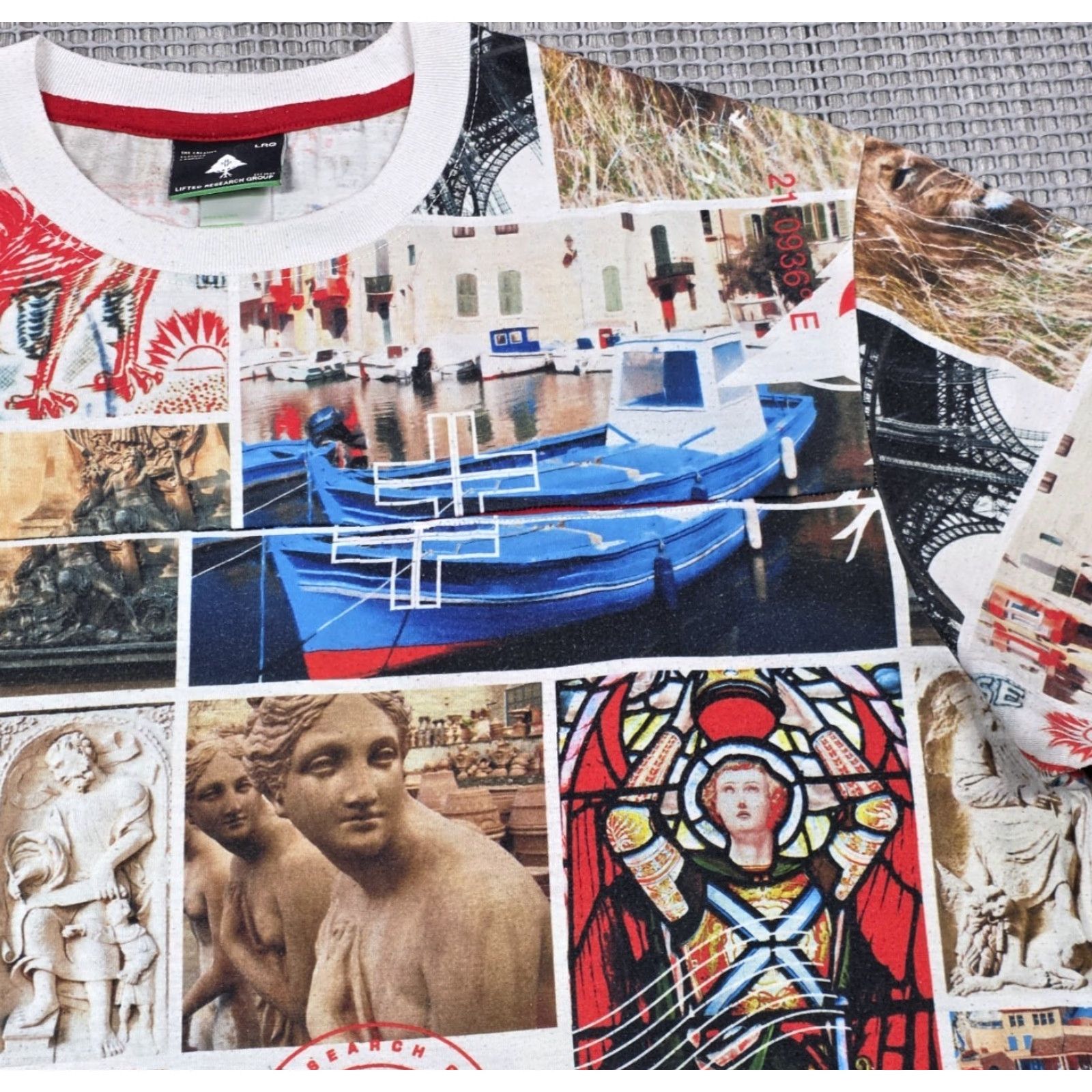 Gloverall VINTAGE LRG T Shirt Mens 2XL All Over Print Paris Art Collage Rare Shirt Size US XXL / EU 58 / 5 - 5 Thumbnail
