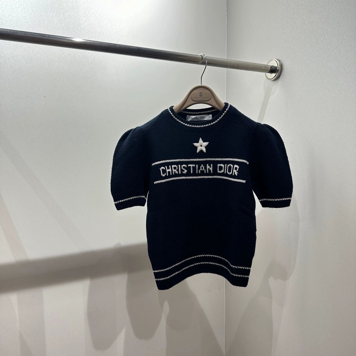 Christian Dior Monsieur CHRISTIAN DIOR apr158 Star Slogan Knit Short Sleeve 36 Wool Size XS / US 0-2 / IT 36-38 - 1 Thumbnail