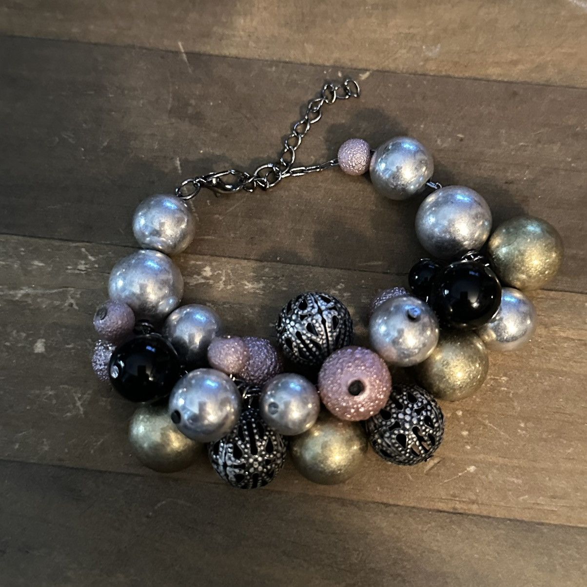 Other Chunky metallic multicolor cluster ball bead bracelet Size ONE SIZE - 6 Thumbnail