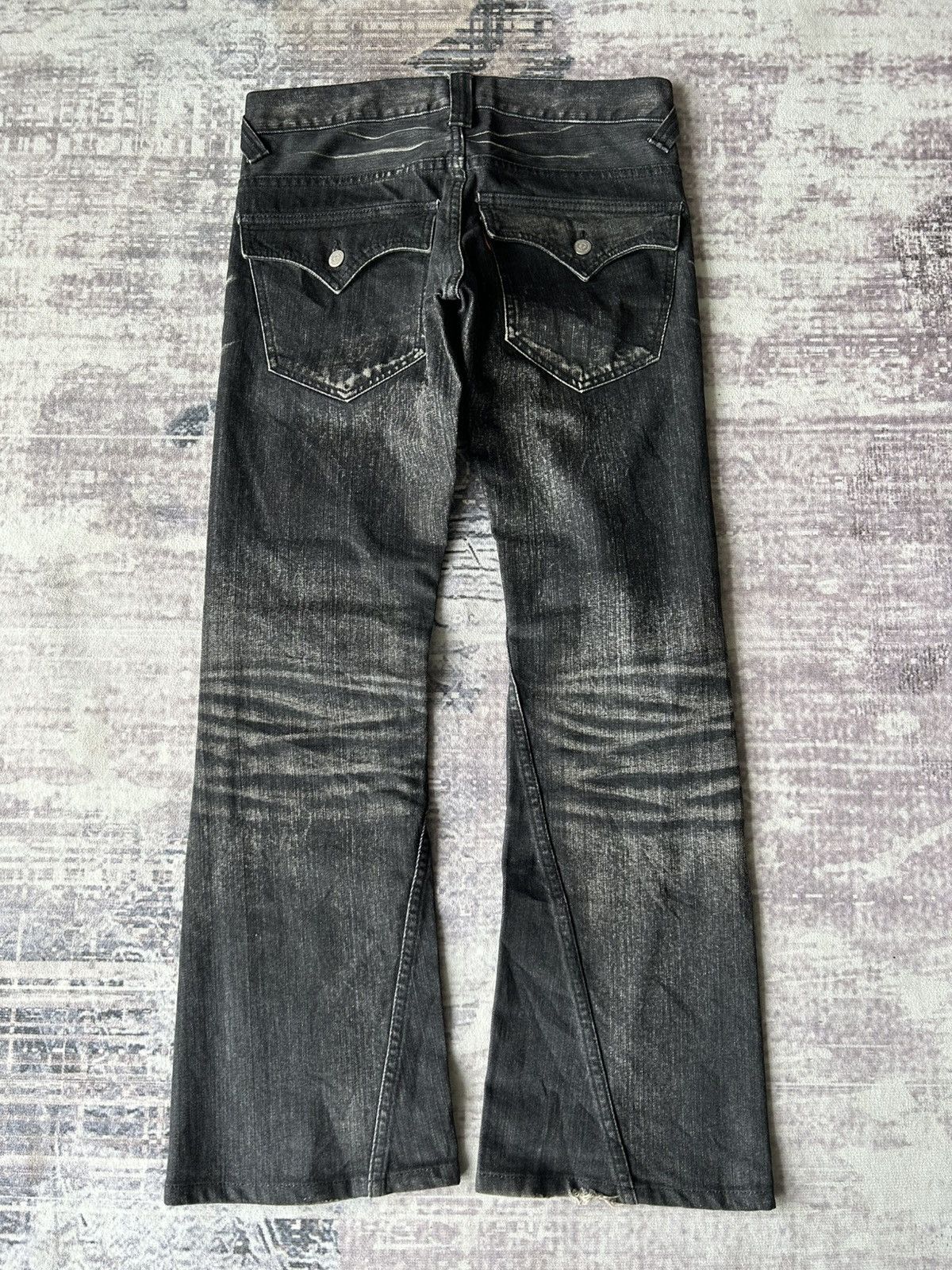 Tornado Mart Tornado Mart Rockstar Flared Black Jeans Size US 32 / EU 48 - 4 Thumbnail