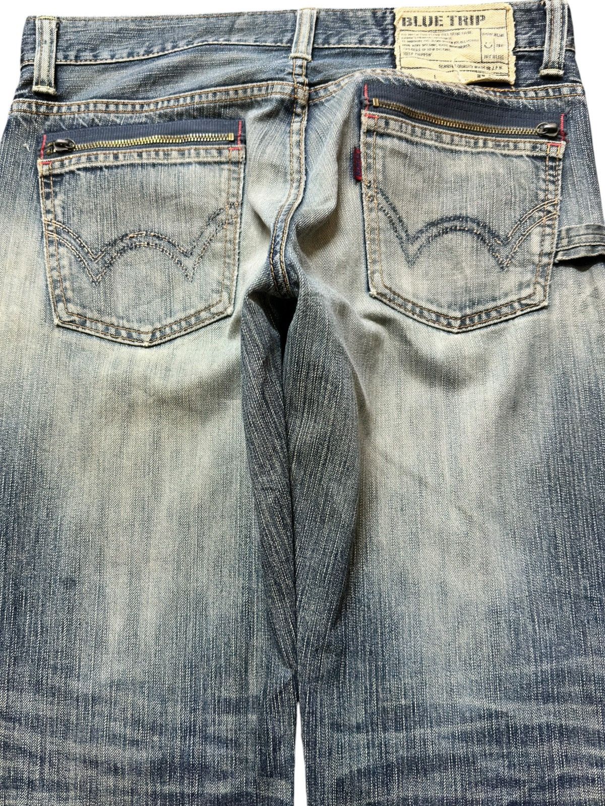 Edwin Vintage Edwin 503 Blue Trip Mudwash Ripped Distressed Denim Size US 32 / EU 48 - 4 Thumbnail