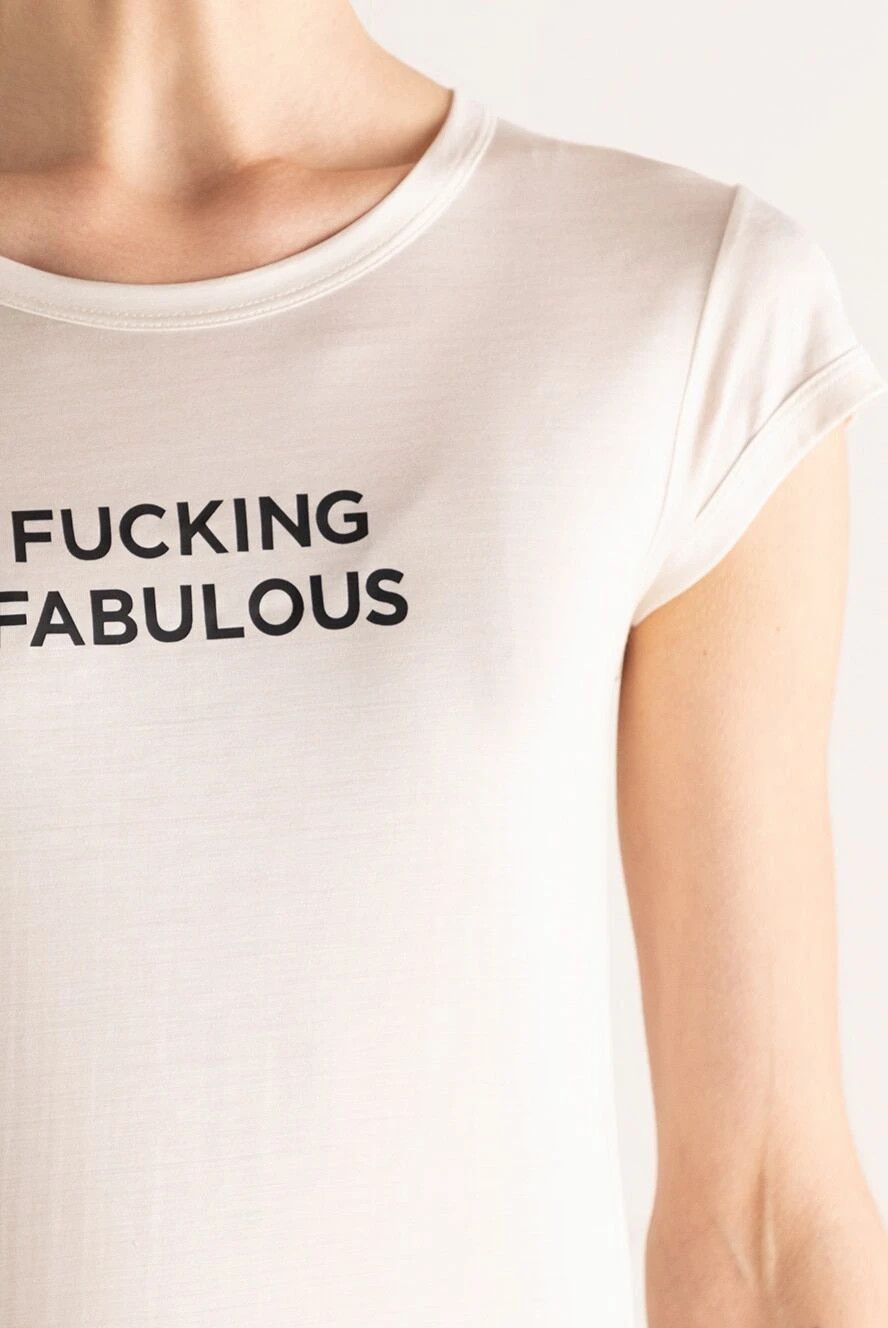 Tom Ford o1y0226 Silk T-Shirt in White/Black Size L / US 10 / IT 46 - 3 Thumbnail