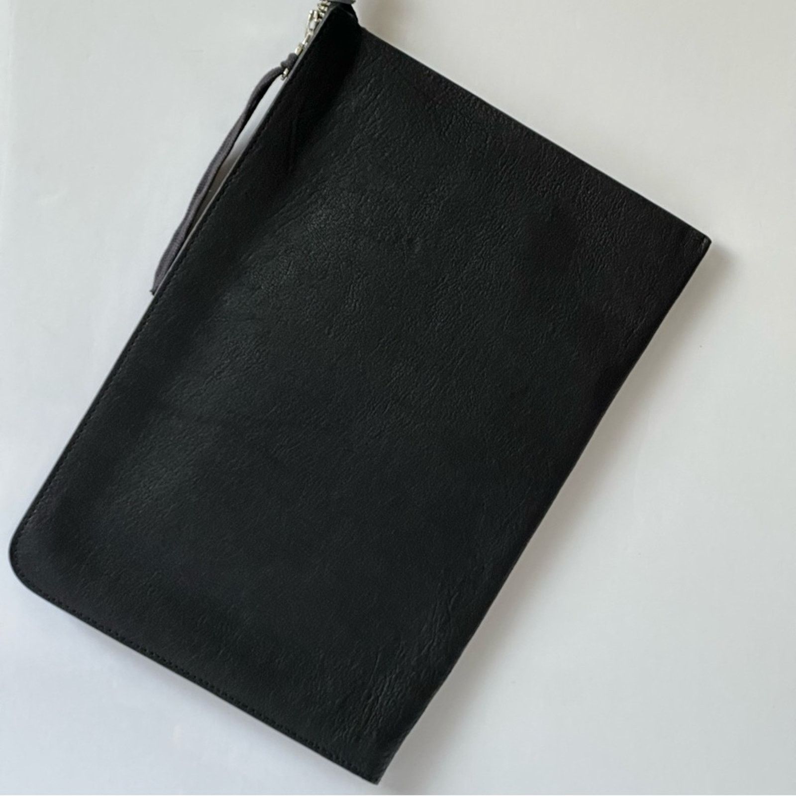 11 By Boris Bidjan Saberi Zip-Around Large Wallet Pouch Black Grained Leather Bag Size ONE SIZE - 10 Thumbnail
