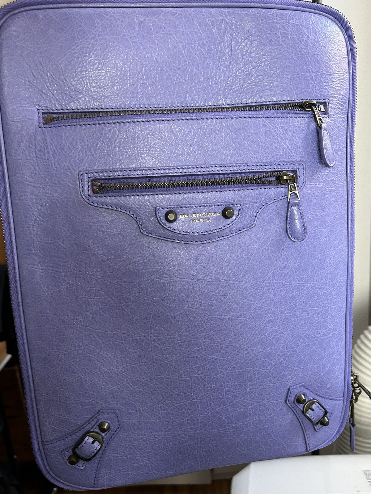 Balenciaga balenciaga blue leather carry on luggage Grailed