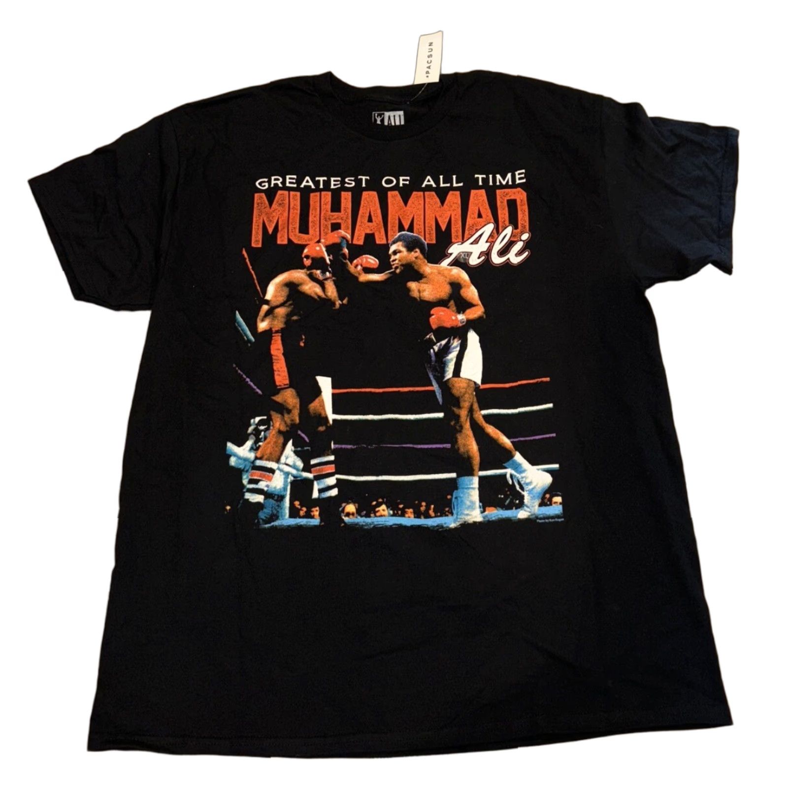 Vintage Muhammad Ali The Greatest of All Time Men's T Shirt Portrait Graphic Print Short Sleeve Black XL Clothing Size XL Mens Size US XL / EU 56 / 4 - 1 Thumbnail
