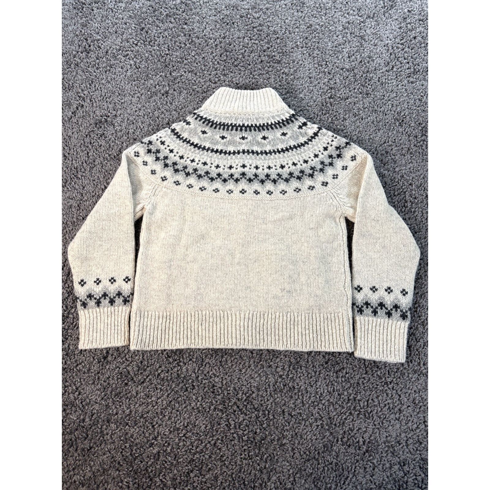 Vintage VINTAGE LL Bean Sweater Cardigan Full Zip Mock Neck Knit Wool Petites S White 90s Outdoor Ski Pockets Woman Size S / US 4 / IT 40 - 6 Thumbnail