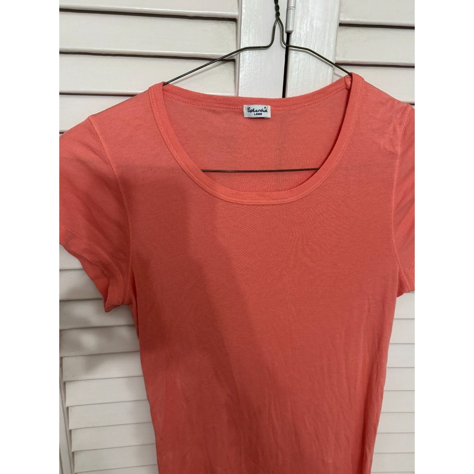 Splendid Splendid coral short sleeve crewneck T-shirt top size large Size L / US 10 / IT 46 - 3 Thumbnail