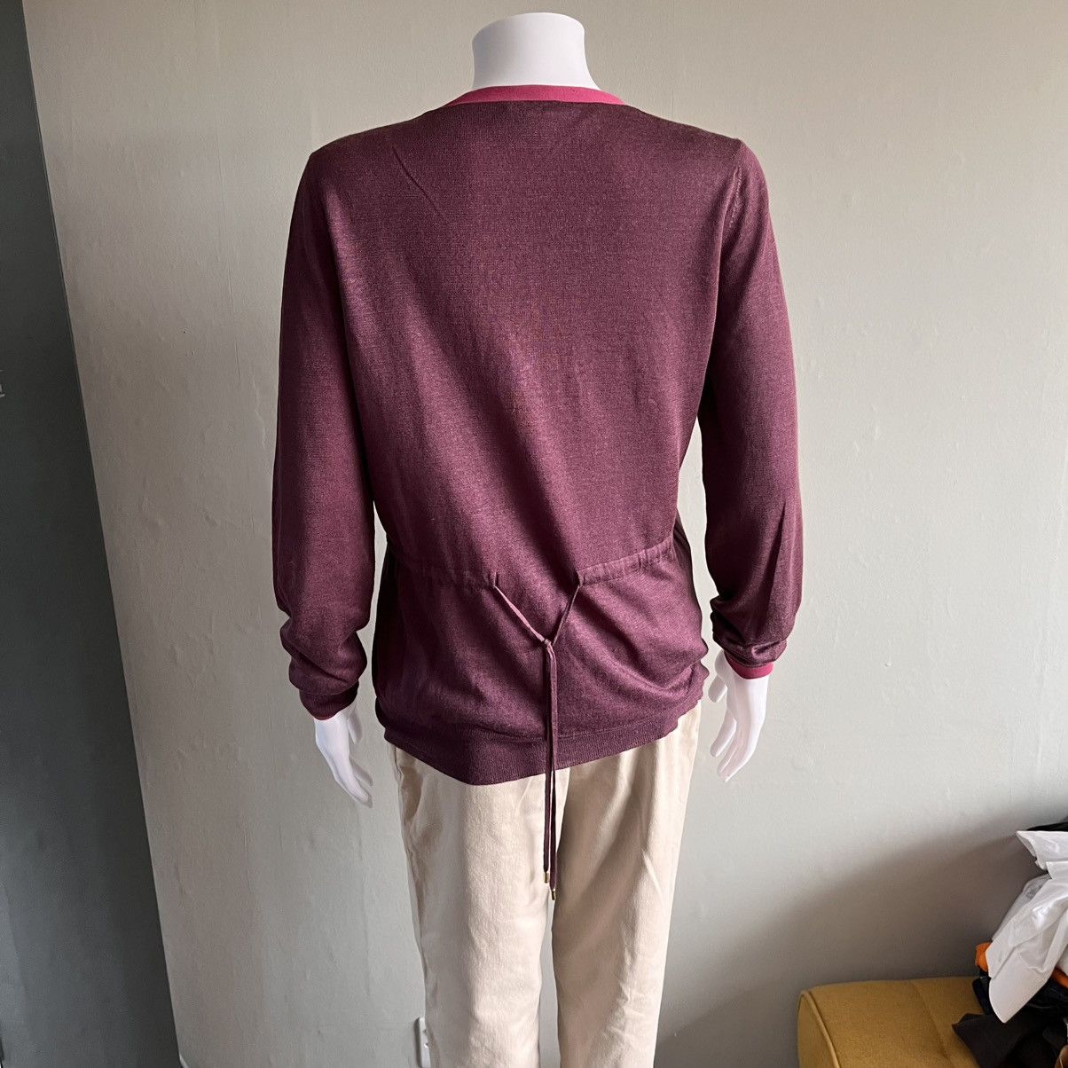 Loro Piana Loro Piana Flax & Silk Double Layered Pink Cardigan Size S / US 4 / IT 40 - 11 Thumbnail