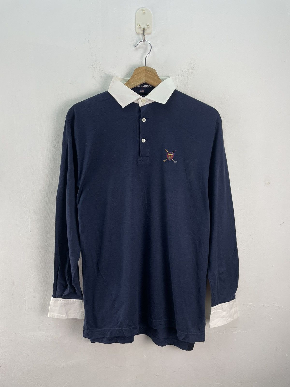 Ralph Lauren Vintage Ralph Lauren Polo Rugby Long Sleeve Navy Blue Size US M / EU 48-50 / 2 - 4 Thumbnail