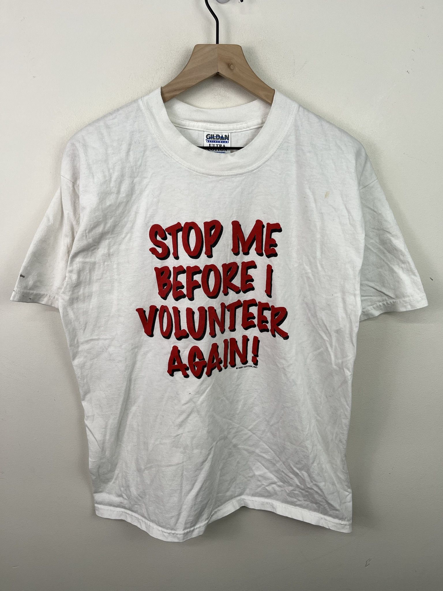 Vintage Vintage 90s Stop Me Before I Volunteer Again Tshirt Size L Size US L / EU 52-54 / 3 - 1 Thumbnail