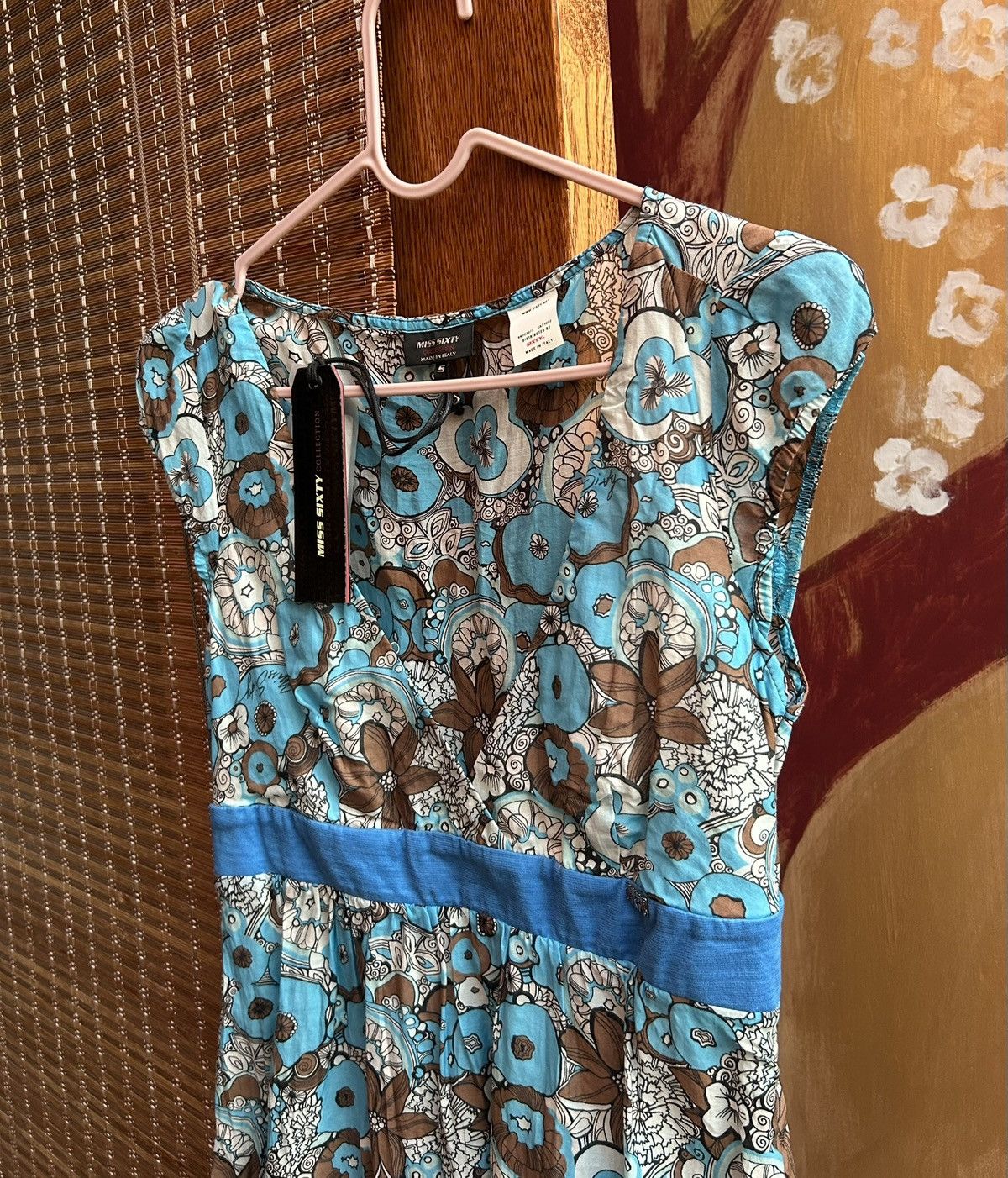 Miss Sixty Y2K Miss Sixty Floral Print Cotton Silk V-Neck Babydoll Top Size S / US 4 / IT 40 - 3 Thumbnail