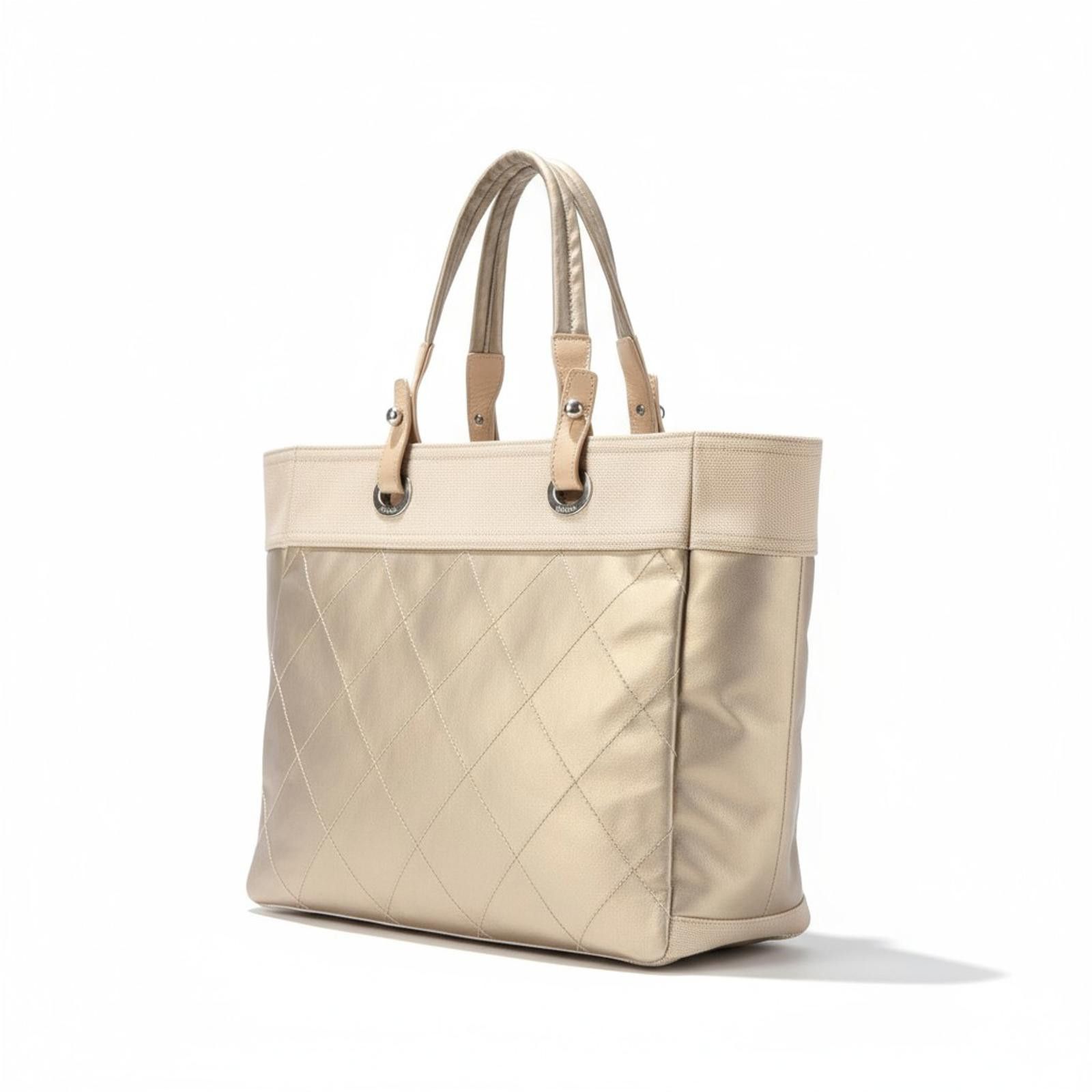 Chanel Chanel - Beige Quilted Leather Tote Bag Size ONE SIZE - 1 Thumbnail