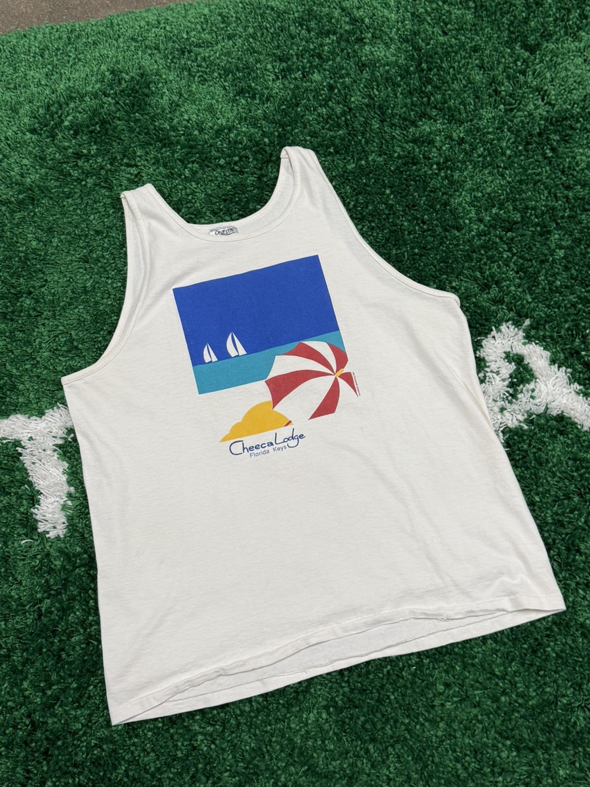 Vintage Vintage Key West Post Modern Art Beach Sleeveless Oneita Size US XL / EU 56 / 4 - 1 Thumbnail