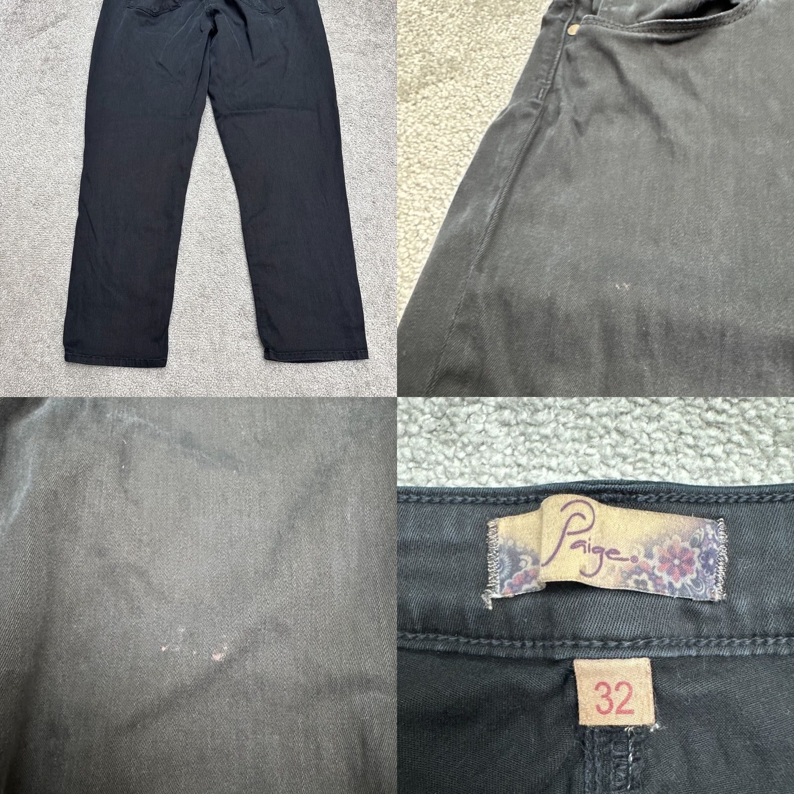 Paige Paige Roxie Capri Jeans Womens 32 Black Mid Rise Stretch Casual 34x26 Size 24" / US 00 / IT 34 - 8 Thumbnail
