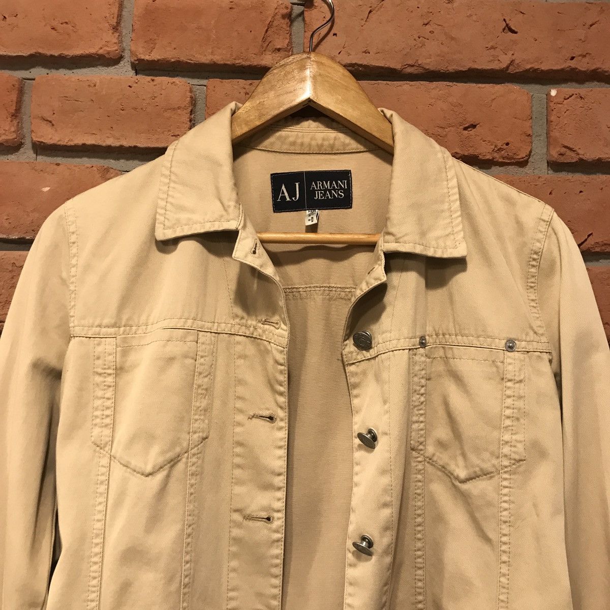 Giorgio Armani Armani jeans jacket beige camel with logo buttons light Size M / US 6-8 / IT 42-44 - 2 Thumbnail