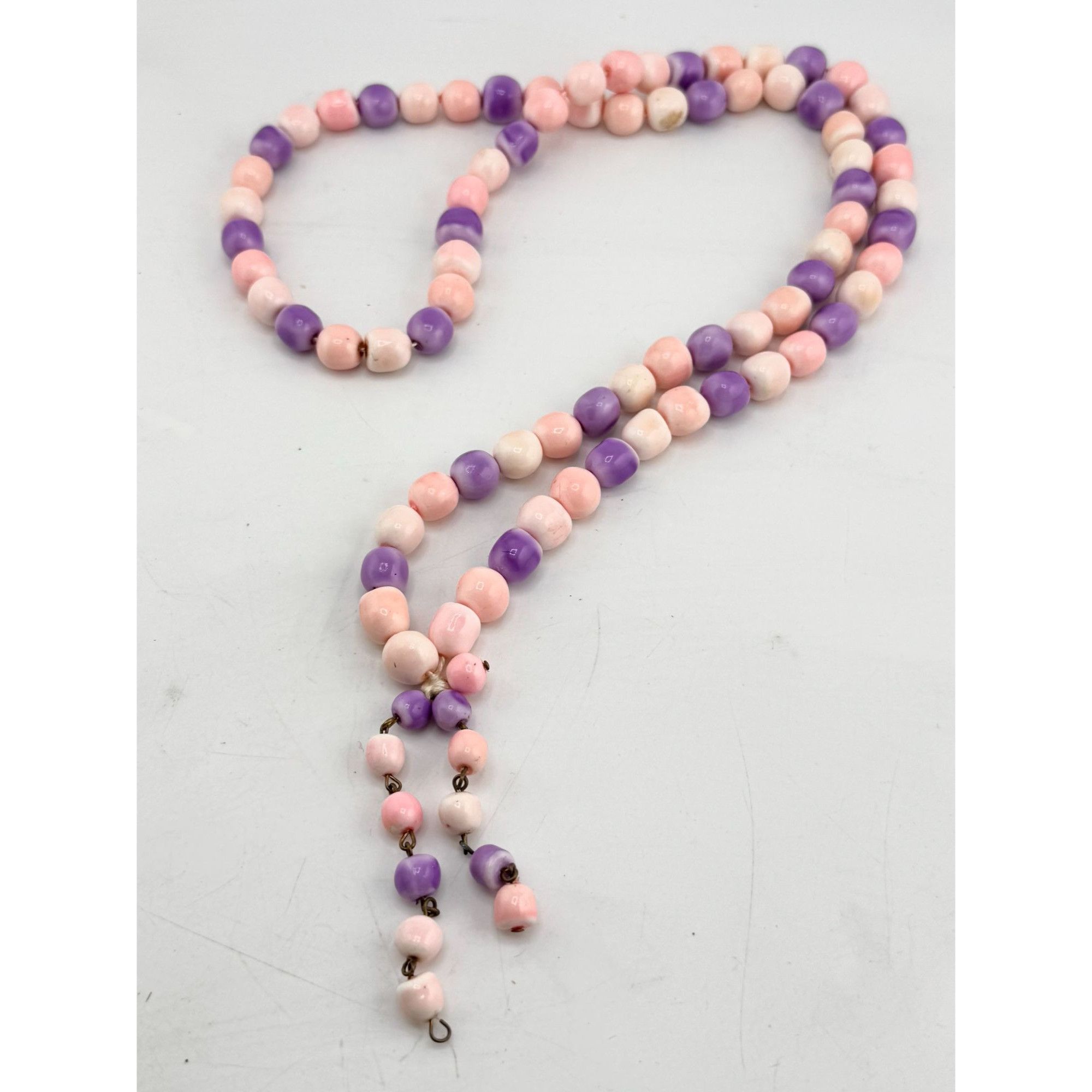 Vintage Vintage pink purple beaded long necklace Size ONE SIZE - 1 Thumbnail