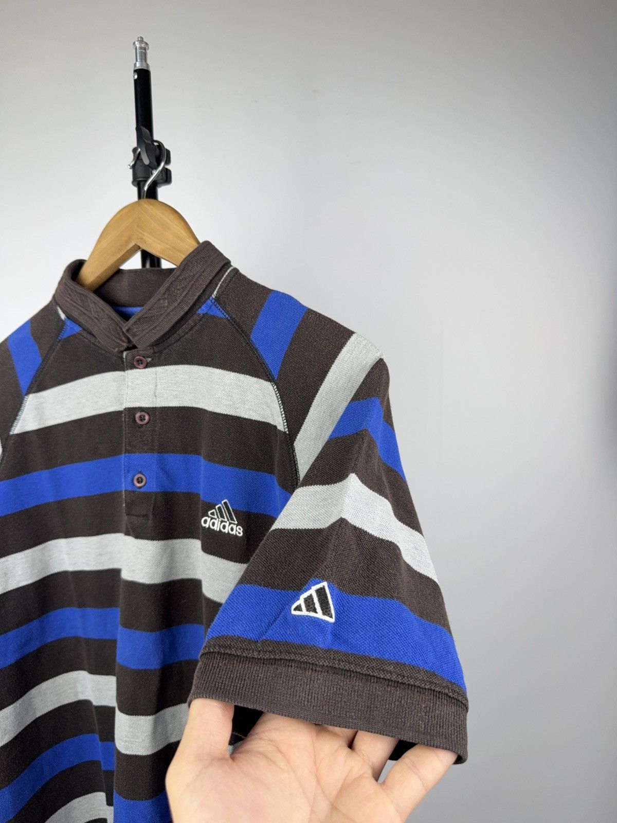 Adidas Vintage 90s Adidas Retro Multicolour striped Y2K Polos Size US M / EU 48-50 / 2 - 4 Thumbnail